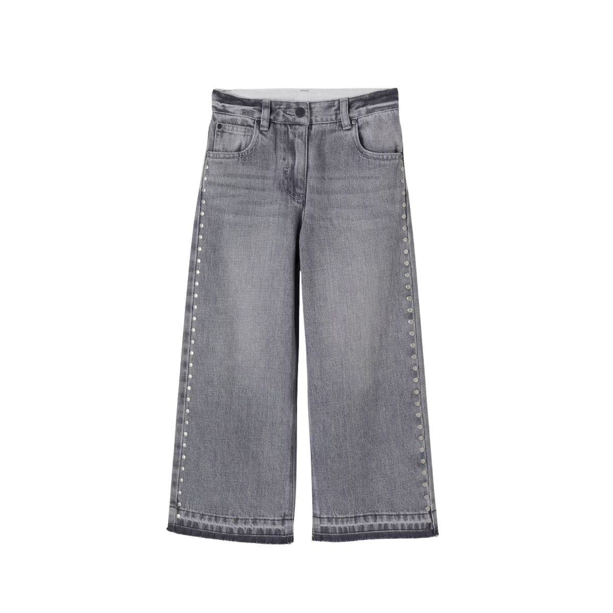 Studded Straight Jeans | Grey