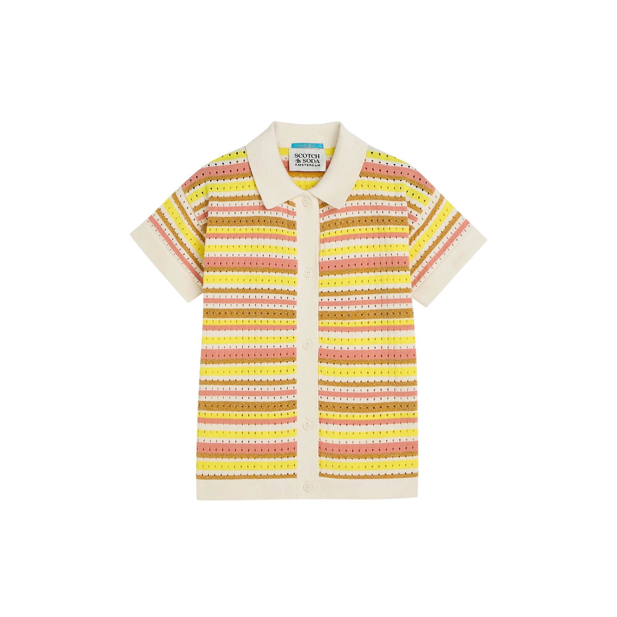 Lurex Stripe Knitted Shirt