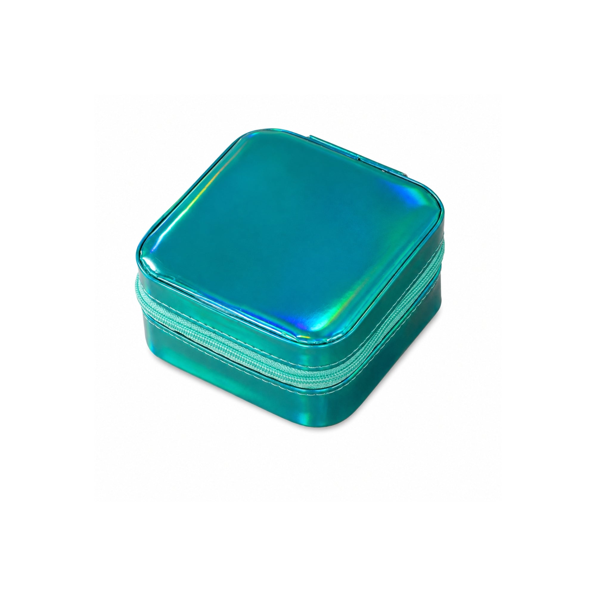 Square Jewelry Case | Metallic Turqoise