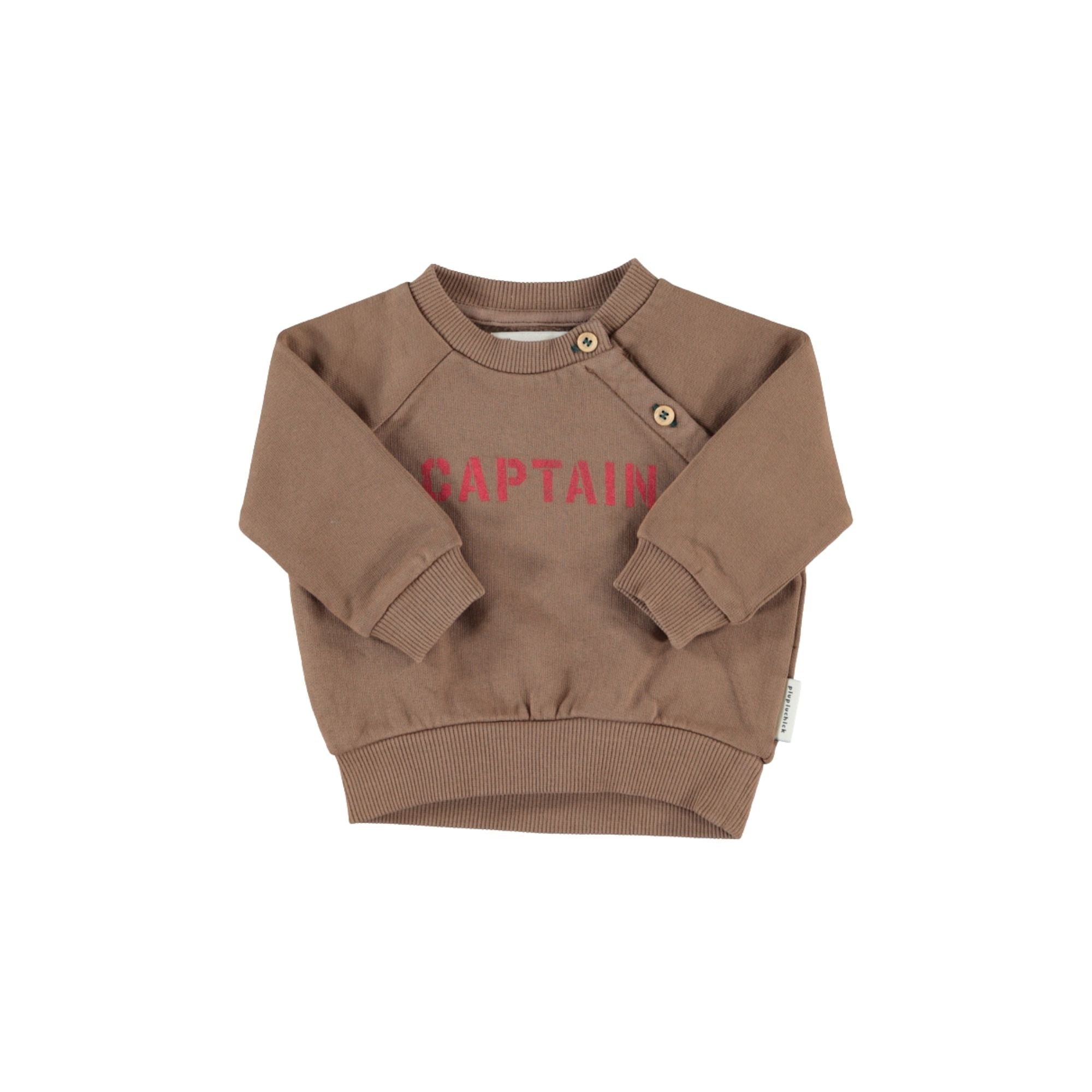Sweatshirt | Brown with Captain Print