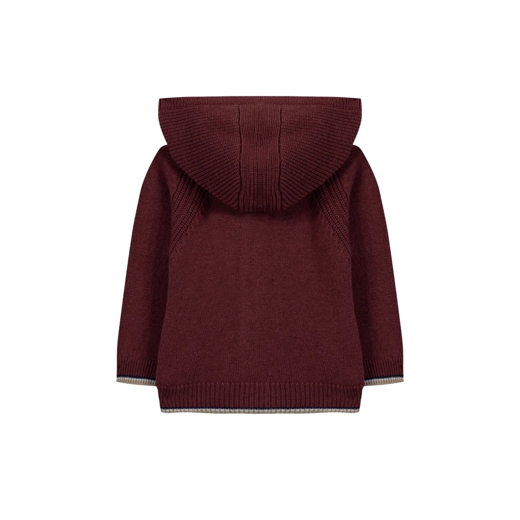 Hooded Zipper Cardigan | Burgundy