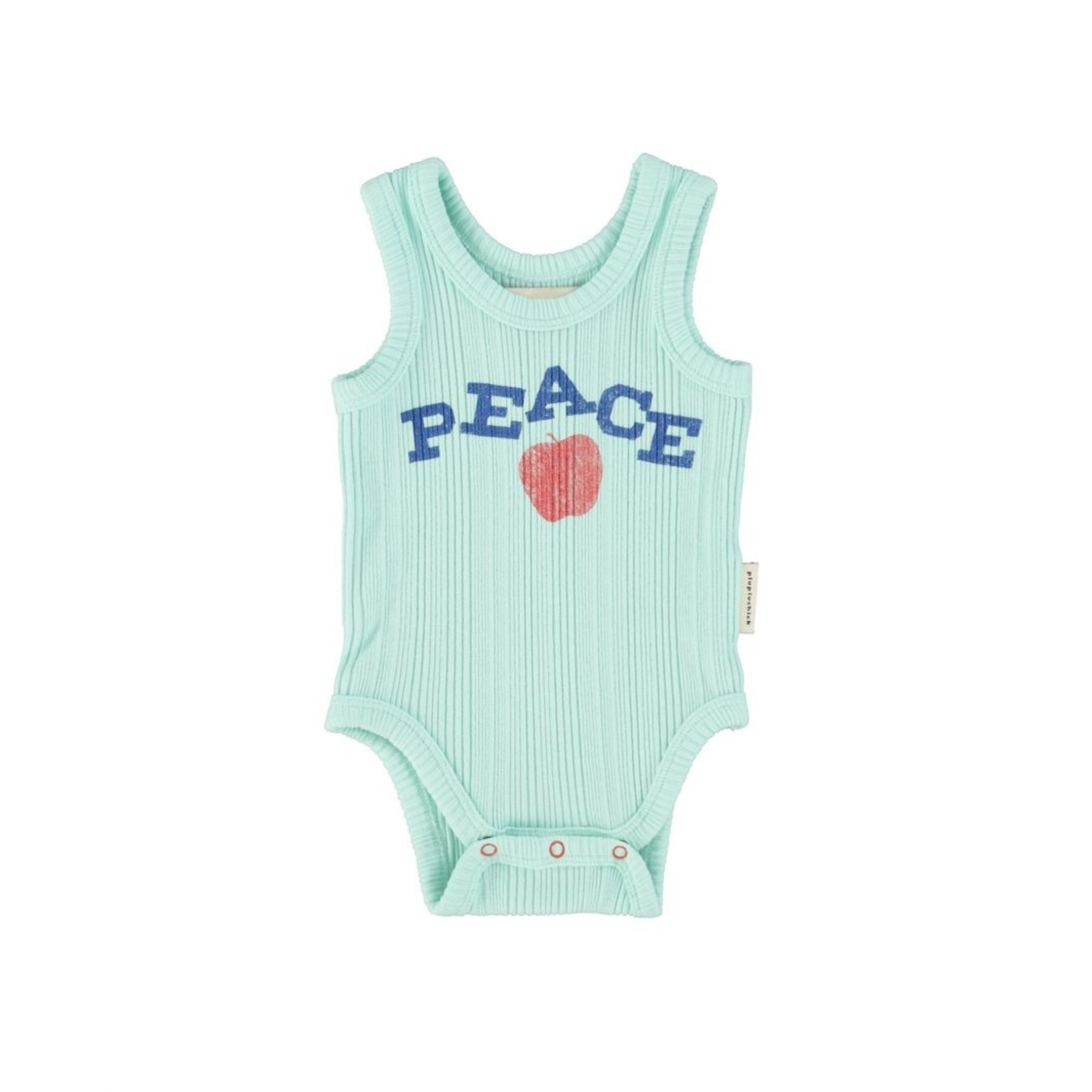 Peace Print Bodysuit | Light Blue
