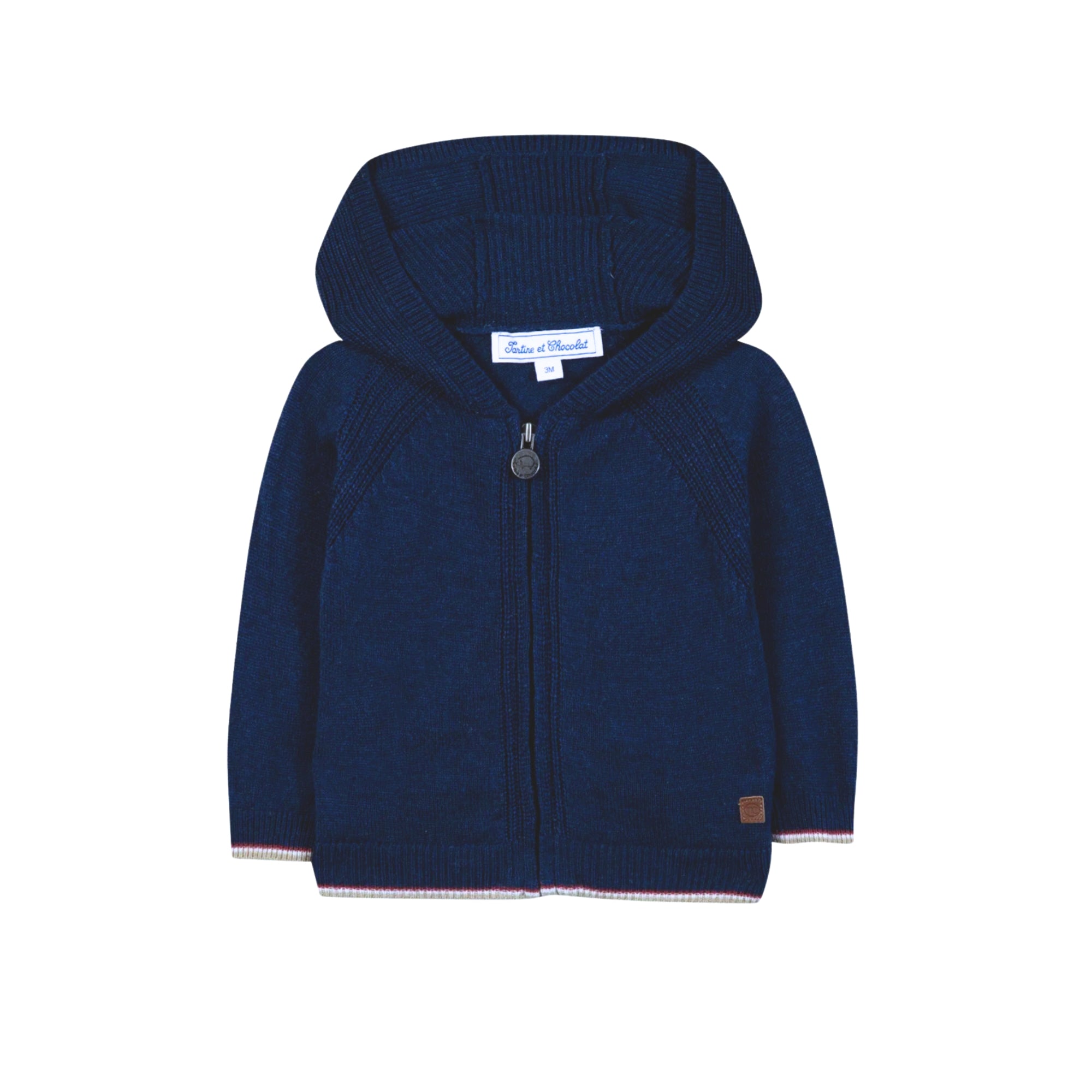 Hooded Zipper Cardigan | Navy