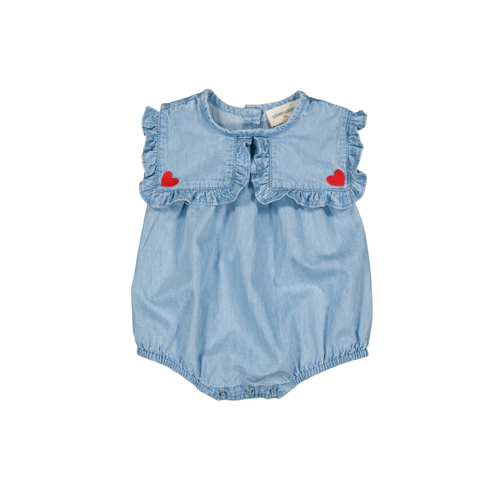 Celesta Chambray Romper | Light Blue