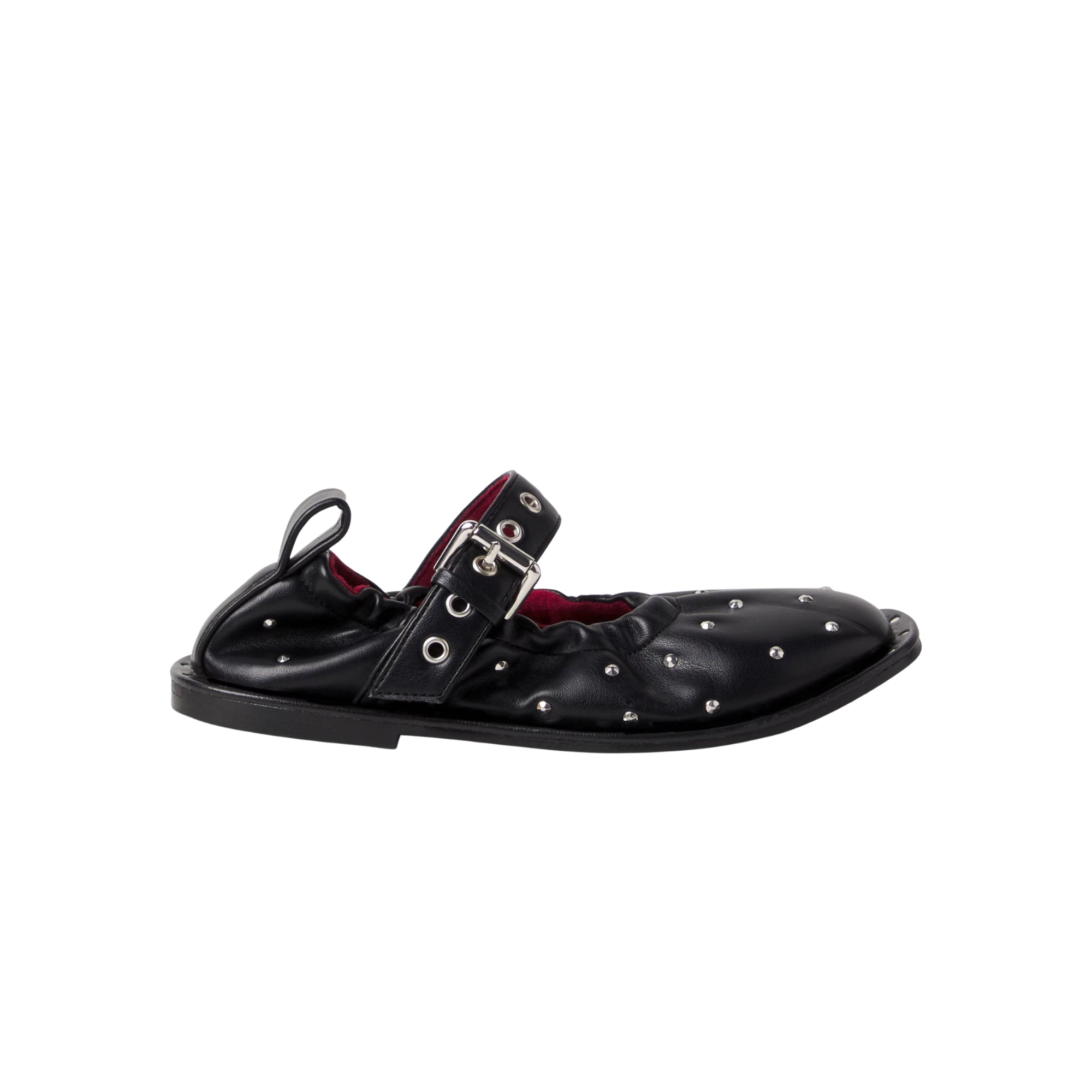 Studded Mary Jane Flats | Black