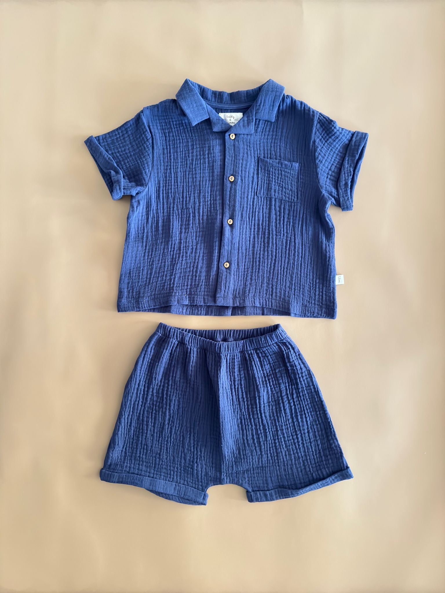 Organic Cotton Two Piece Set | Denim Blue