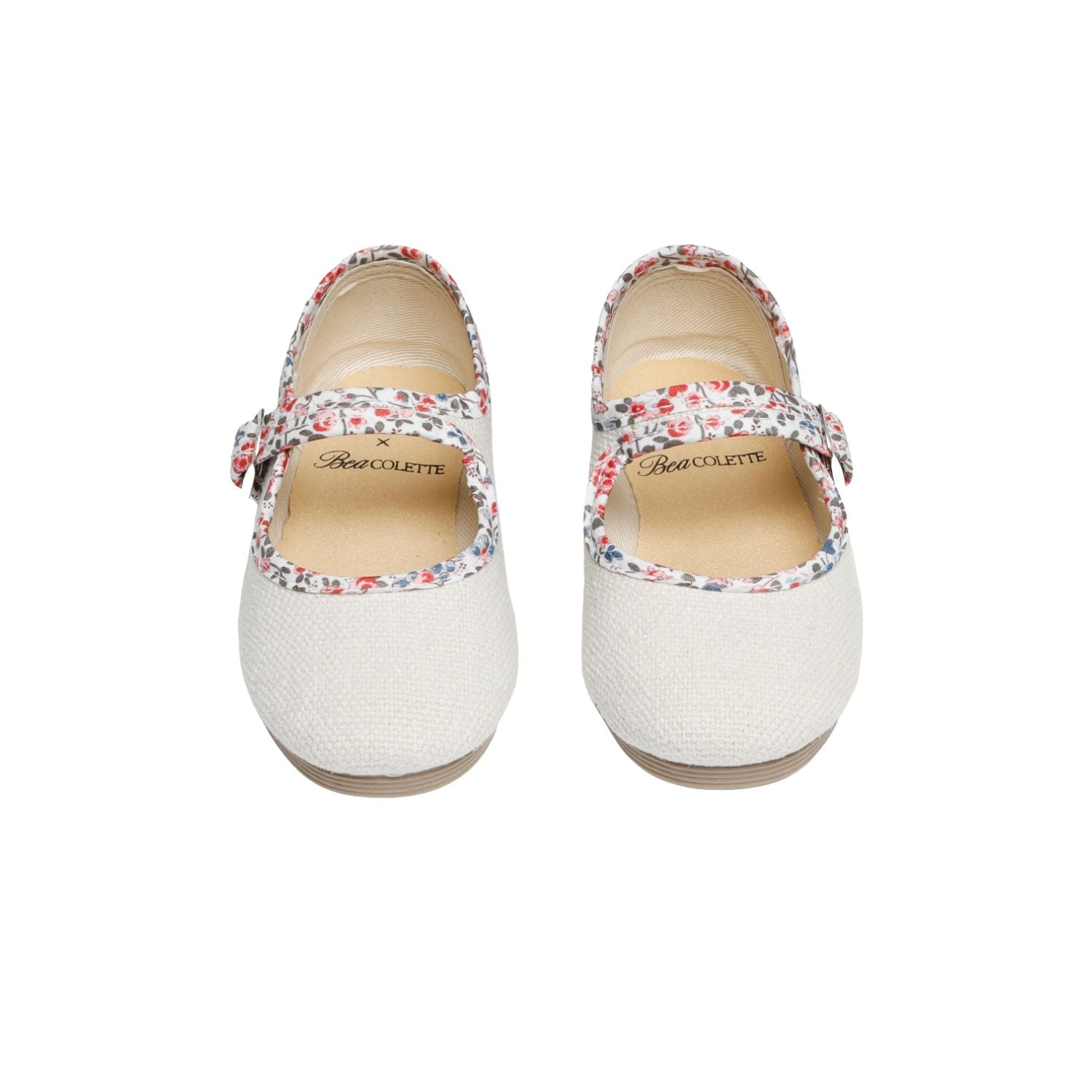 Lola Shoes | Stone with Floral Trim
