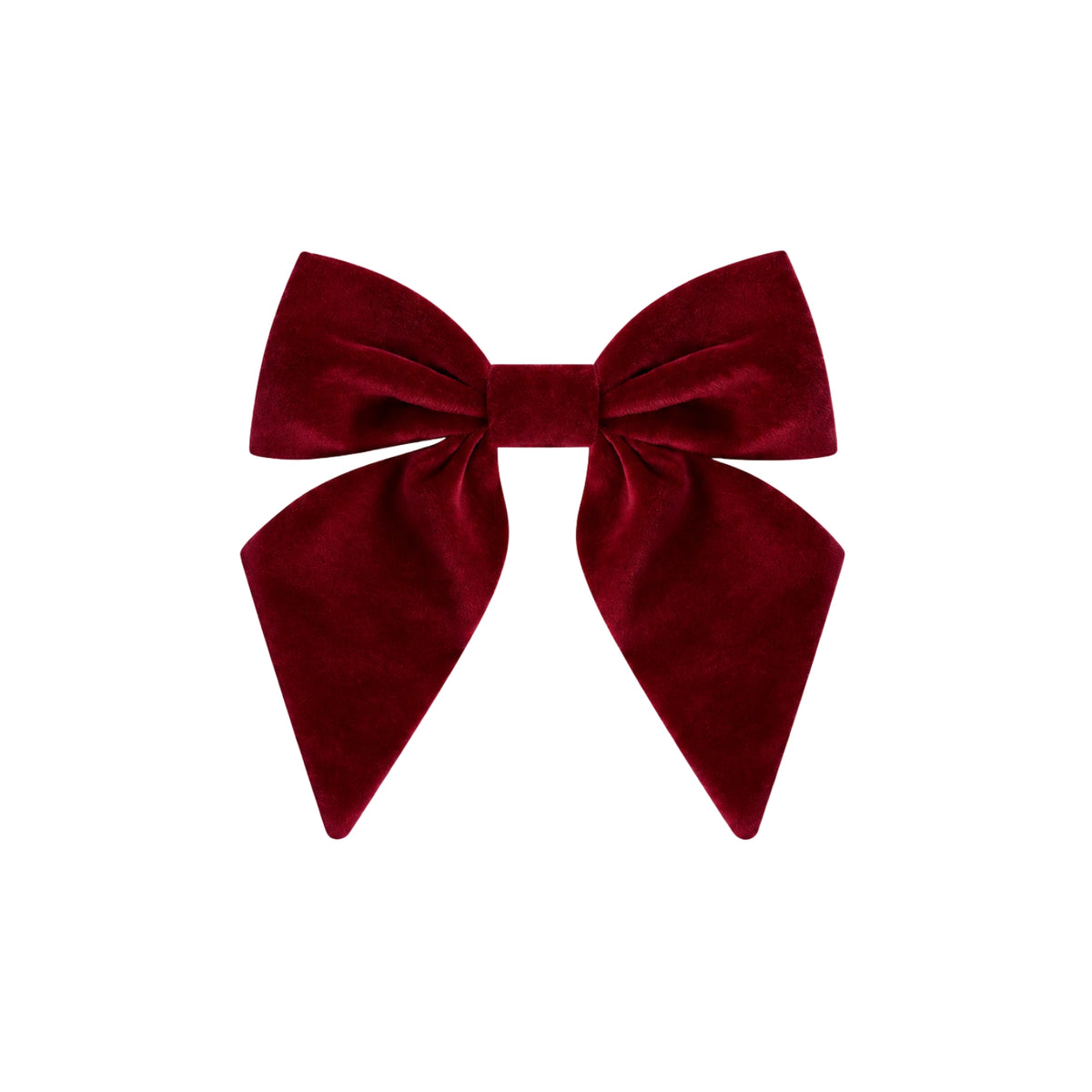 Velvet Large Long Bow Clip | Burgundy