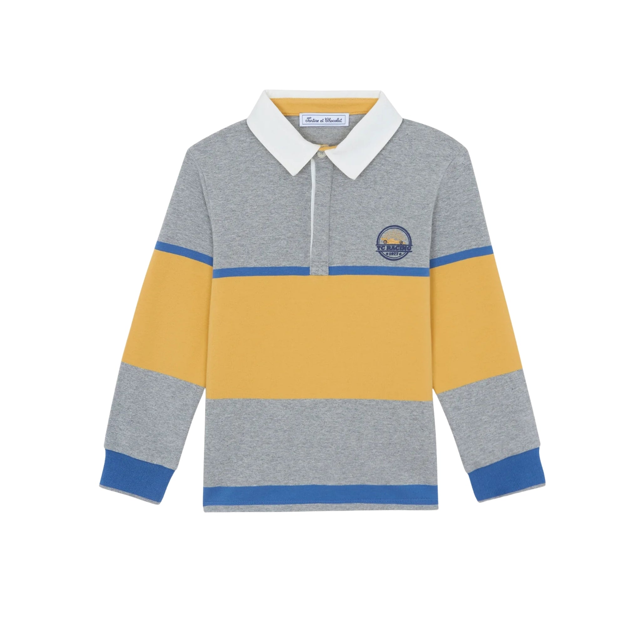 Chest Embroidered Polo T-shirt | Grey