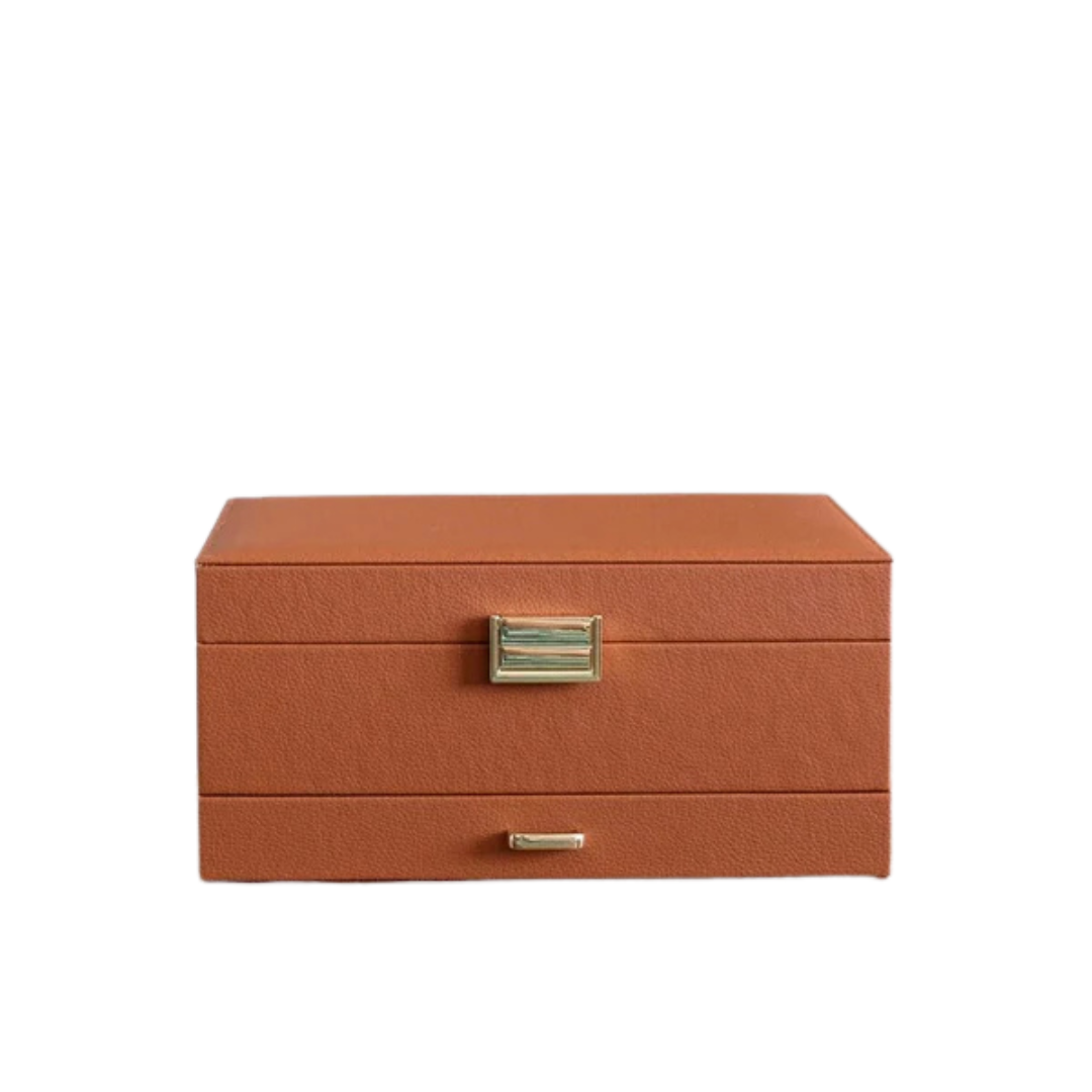 Denise Leather Jewelry Box | Camel