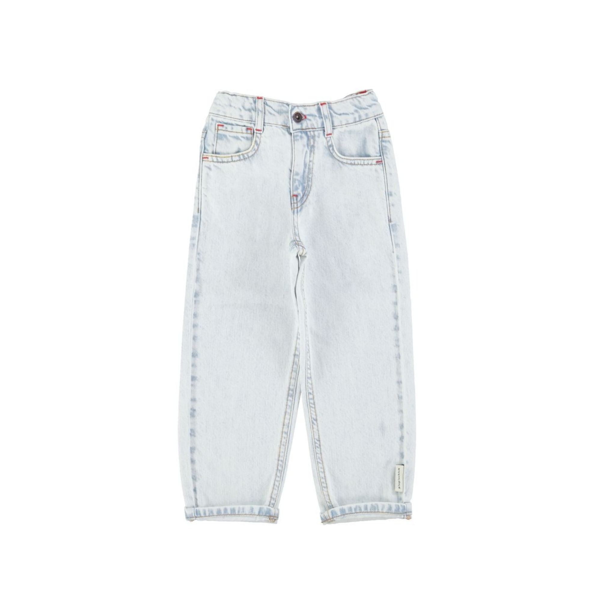 Unisex Trousers | Washed Light Blue Denim