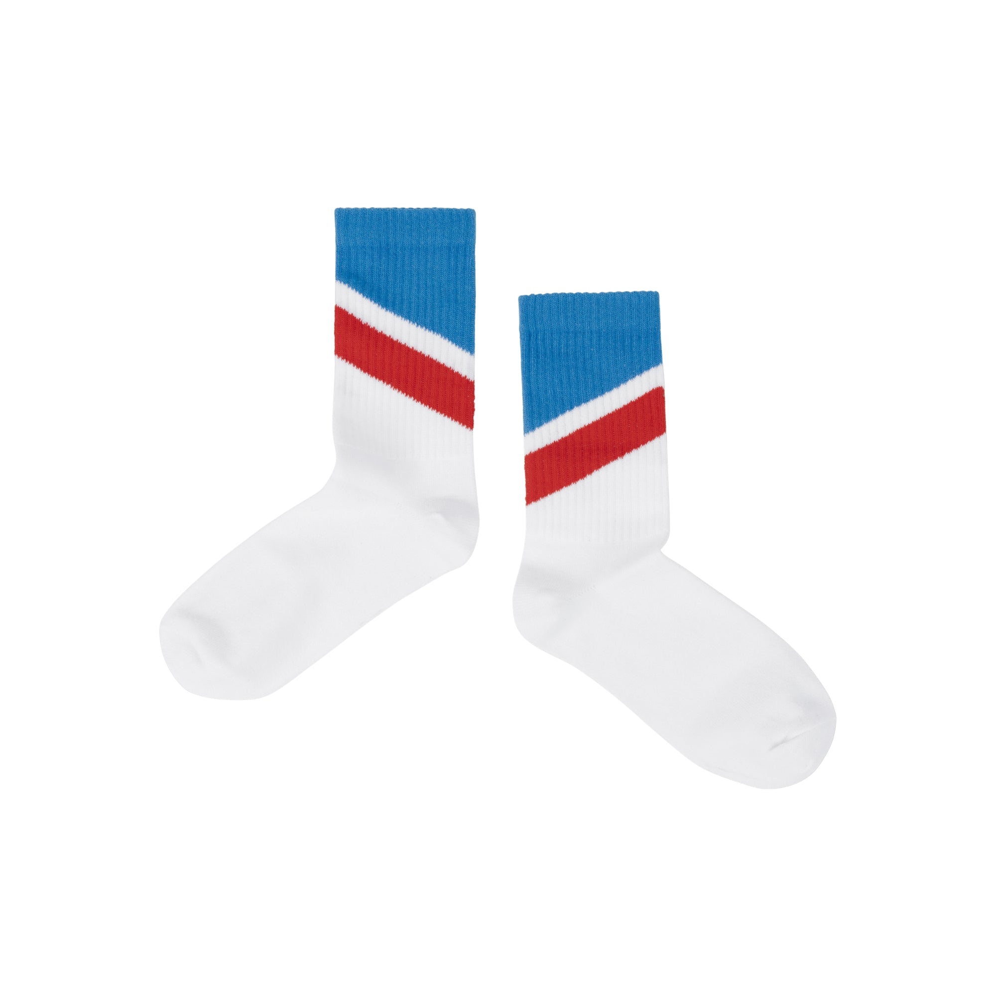 Sporty Socks | White Diagonal Stripe