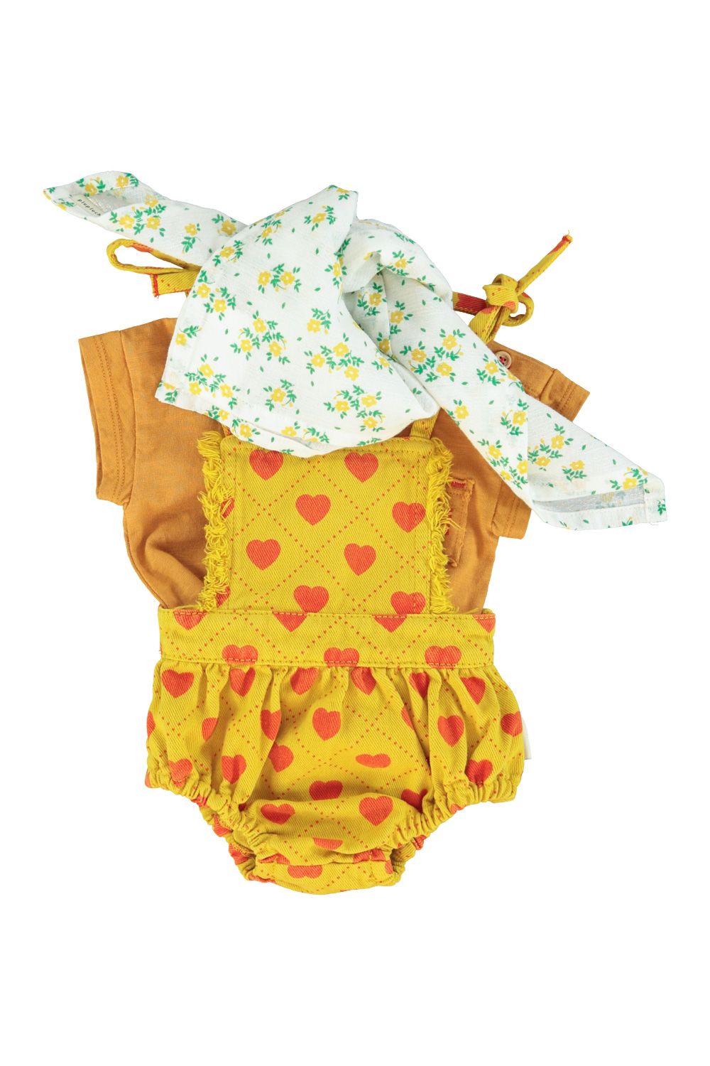 Flower Print Bandana | Ecru/Yellow