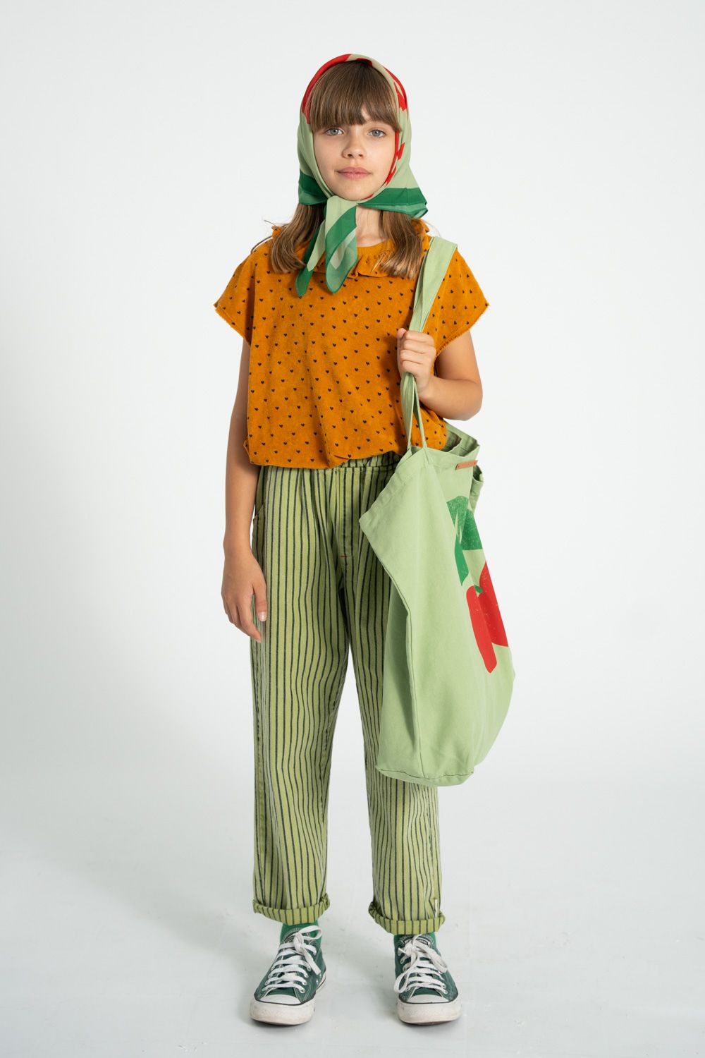 Striped Unisex Trousers | Green/Indigo