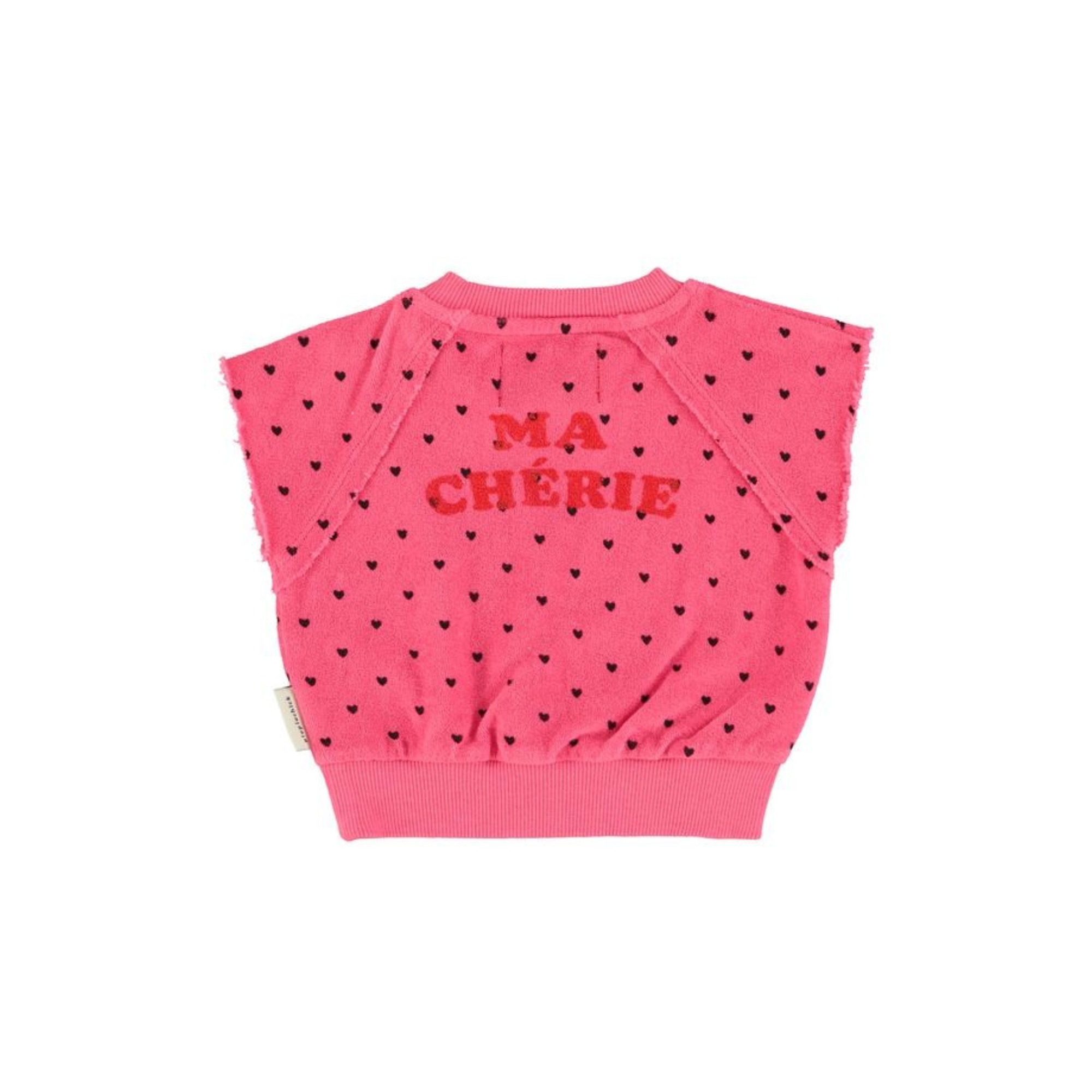 Cherry Print Sleeveless Sweatshirt | Pink