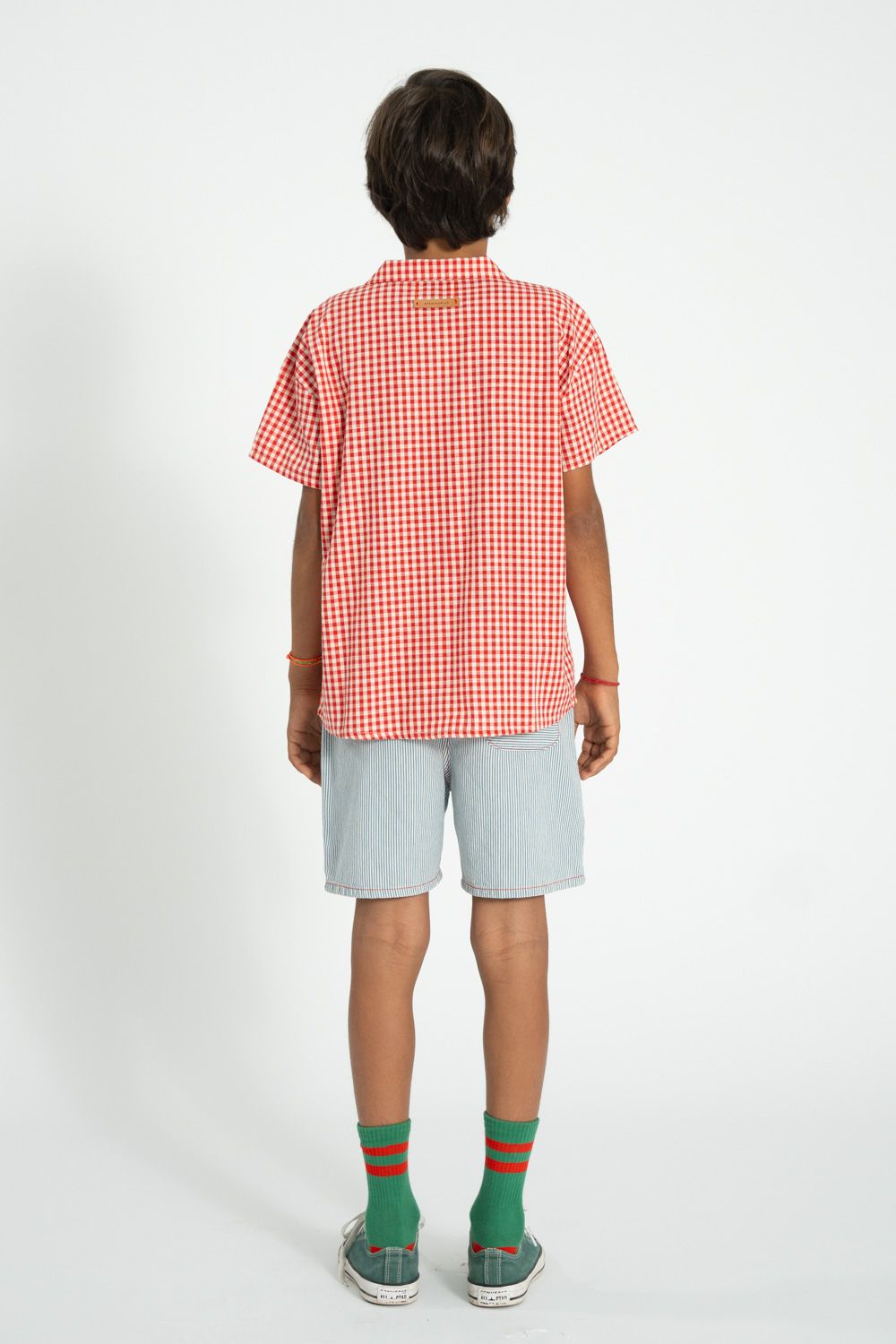 Striped Boy Shorts | Ecru/Indigo