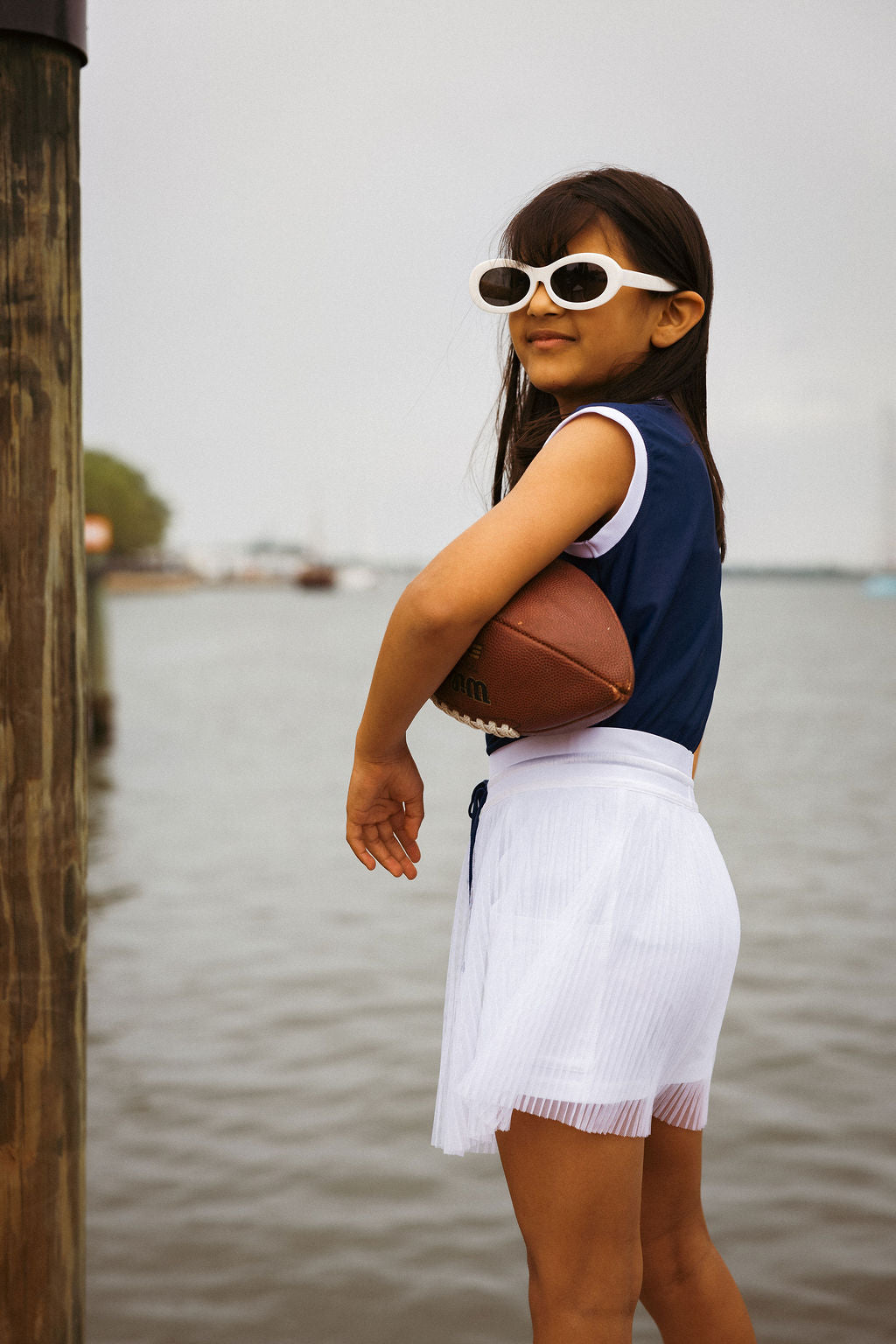 Girls Pleated Skort | White