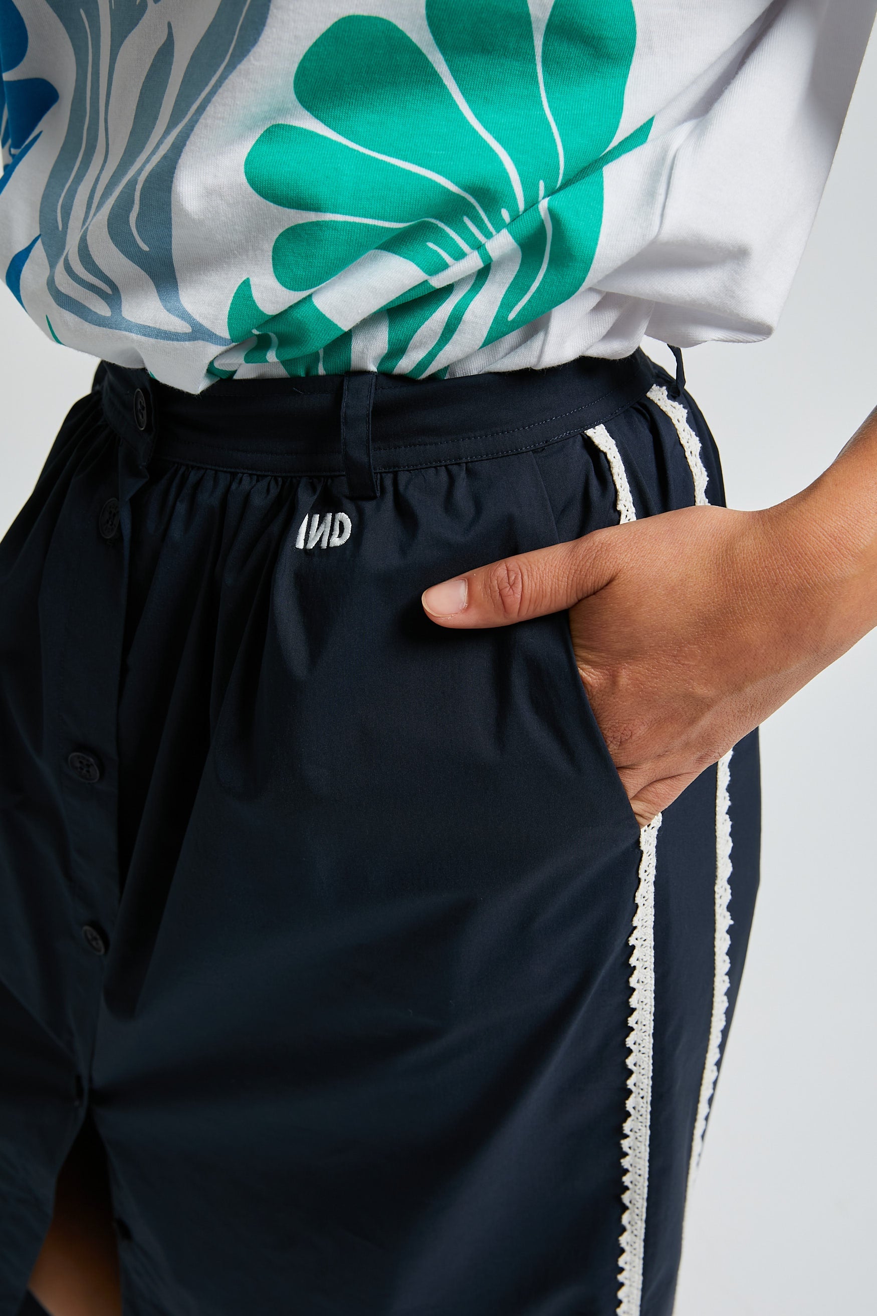 Valduchesse Skirt | Navy