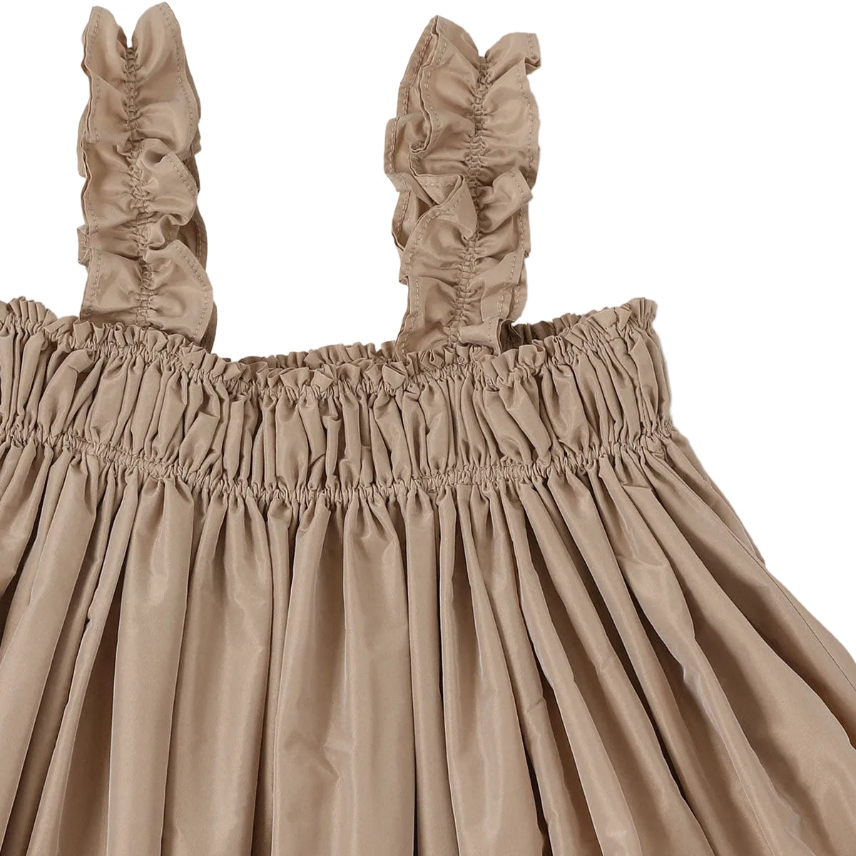 Taffeta Frill Dress | Grayish Pink