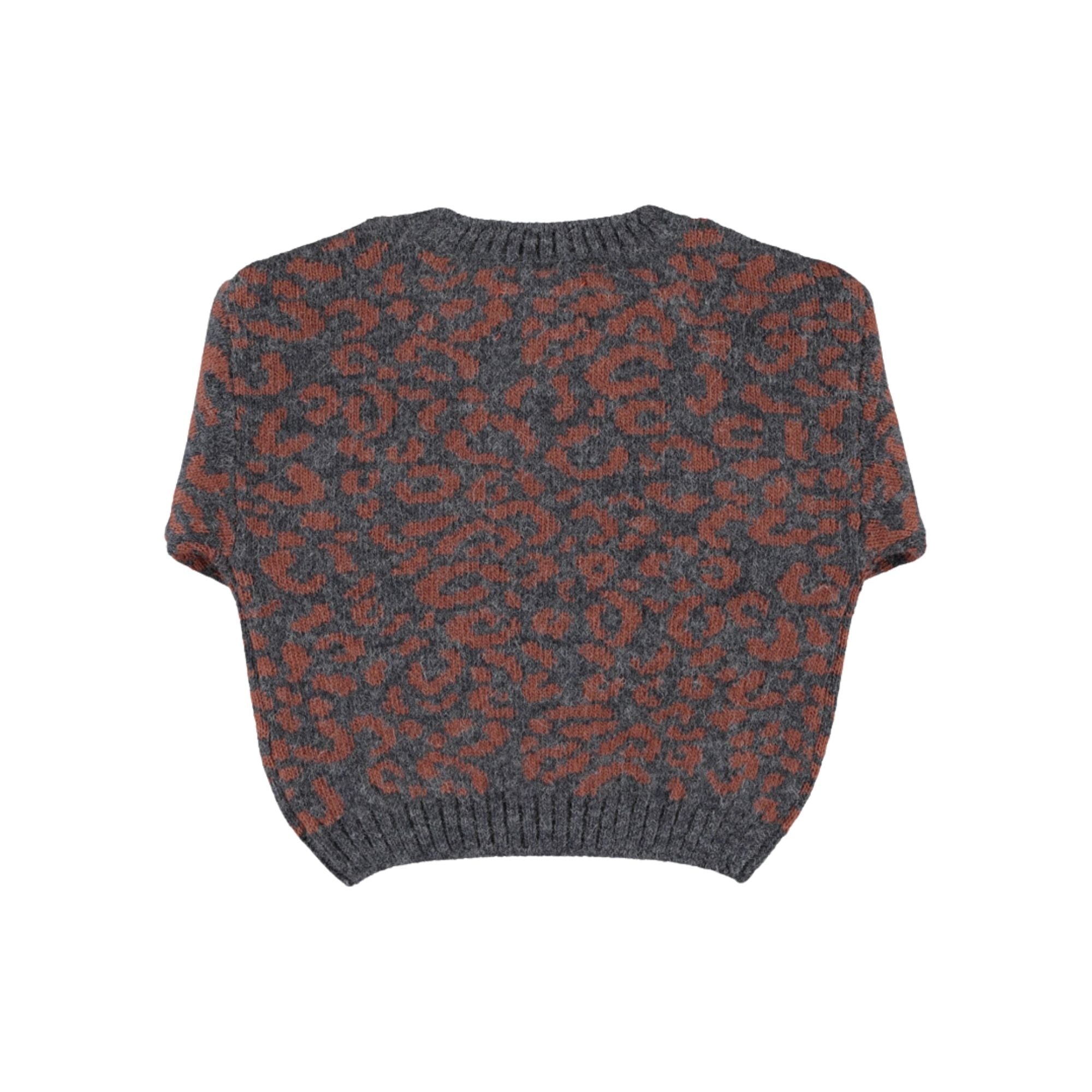 Knitted Baby Set | Dark Grey with Animal Print