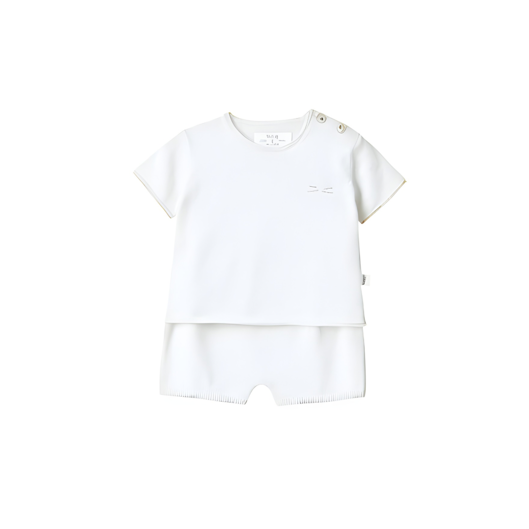 Organic Cotton Knit Set | White