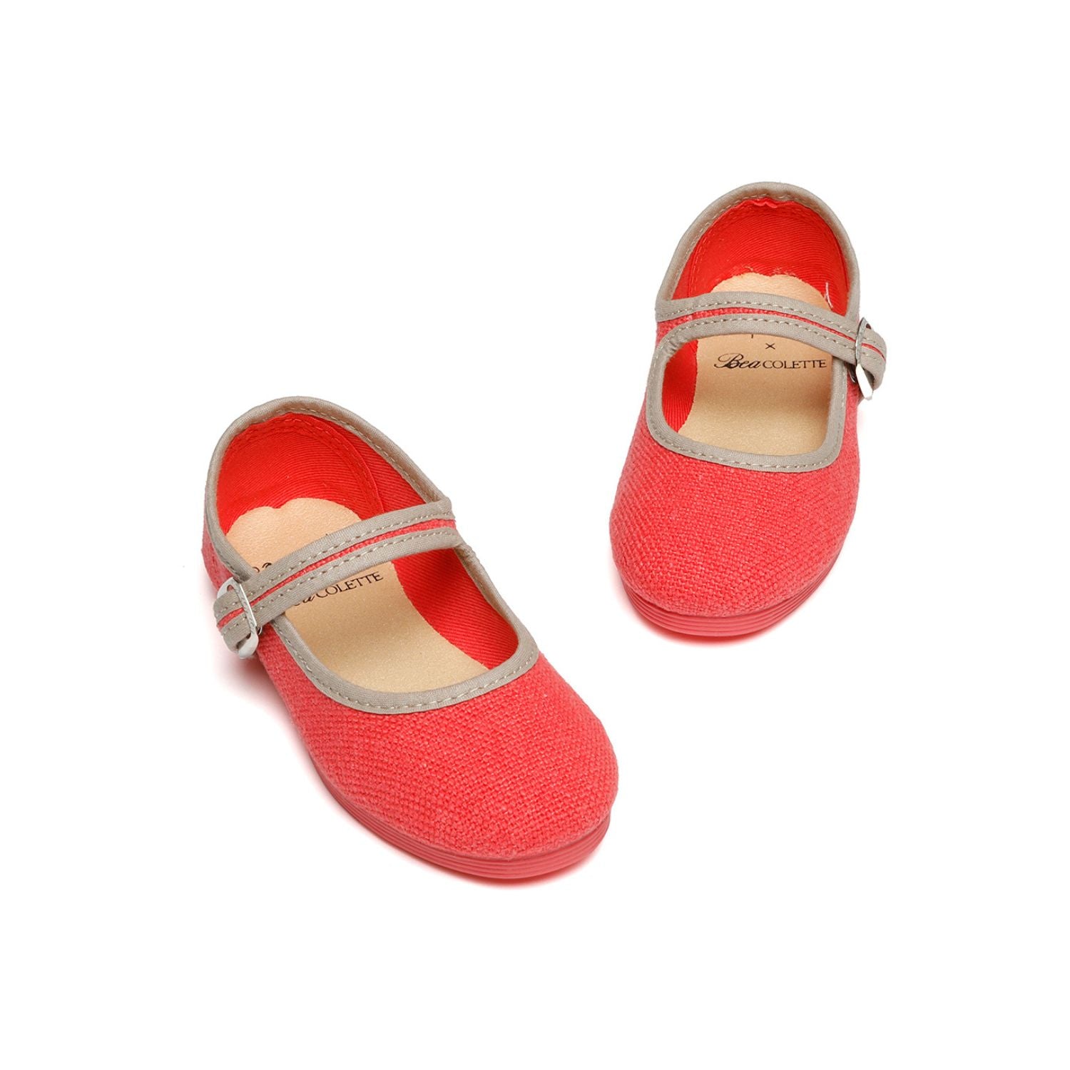 Lola Shoes | Coral with Beige Trim