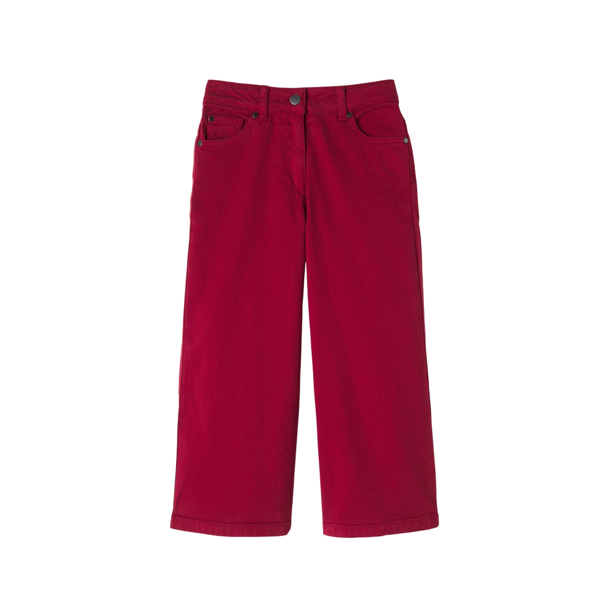Patch Appliqué Gabardine Pants | Maroon
