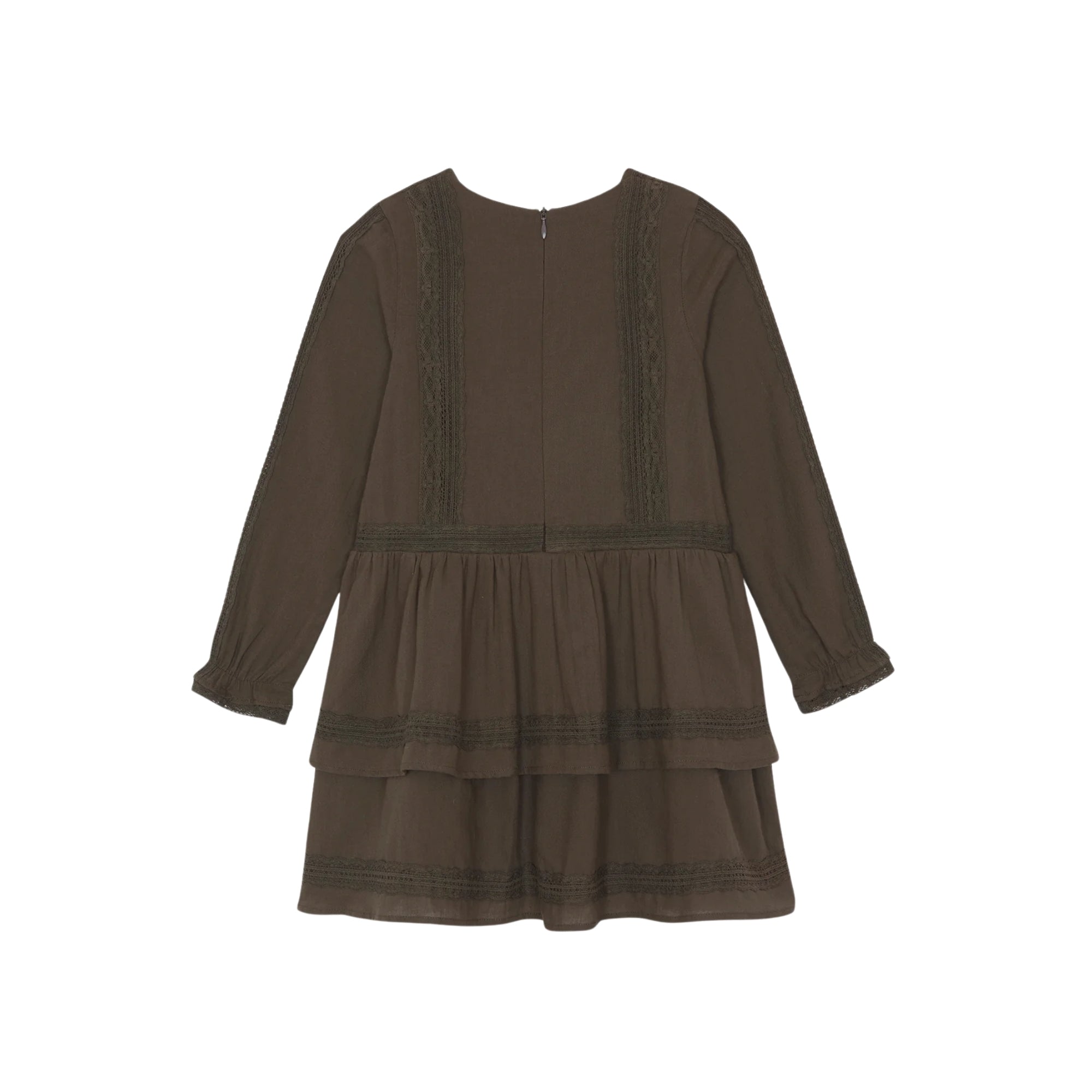 Flat Pleats Dress | Brown