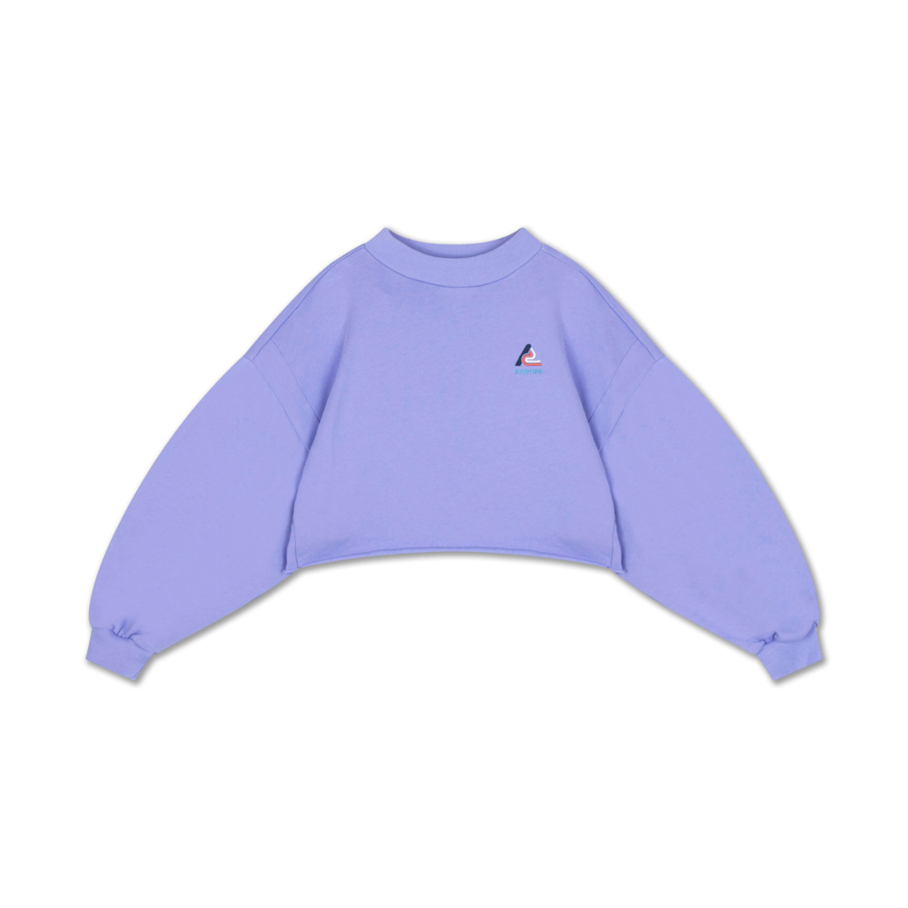 Crop Heart Sweater | Glacier Bloom