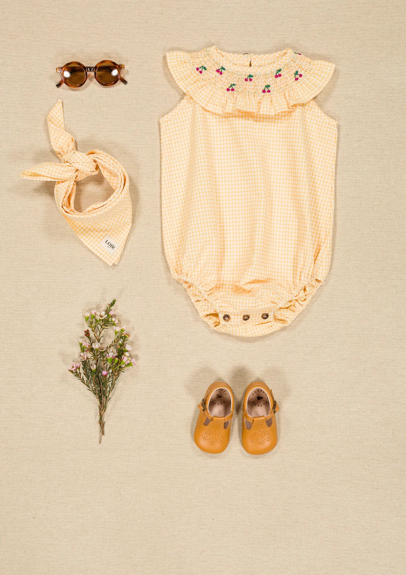 Marta Romper | Yellow Gingham