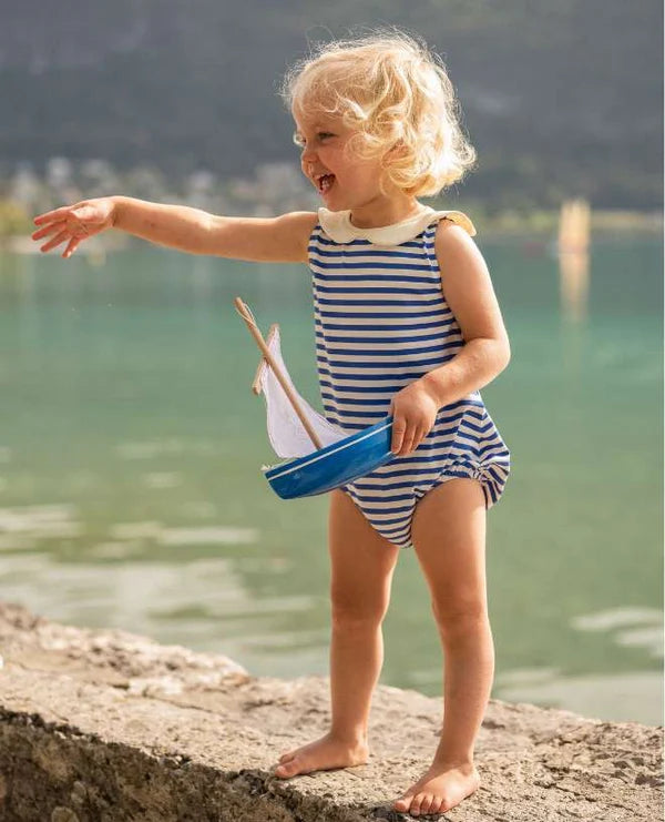 Simone One Piece | Stripe Cobal