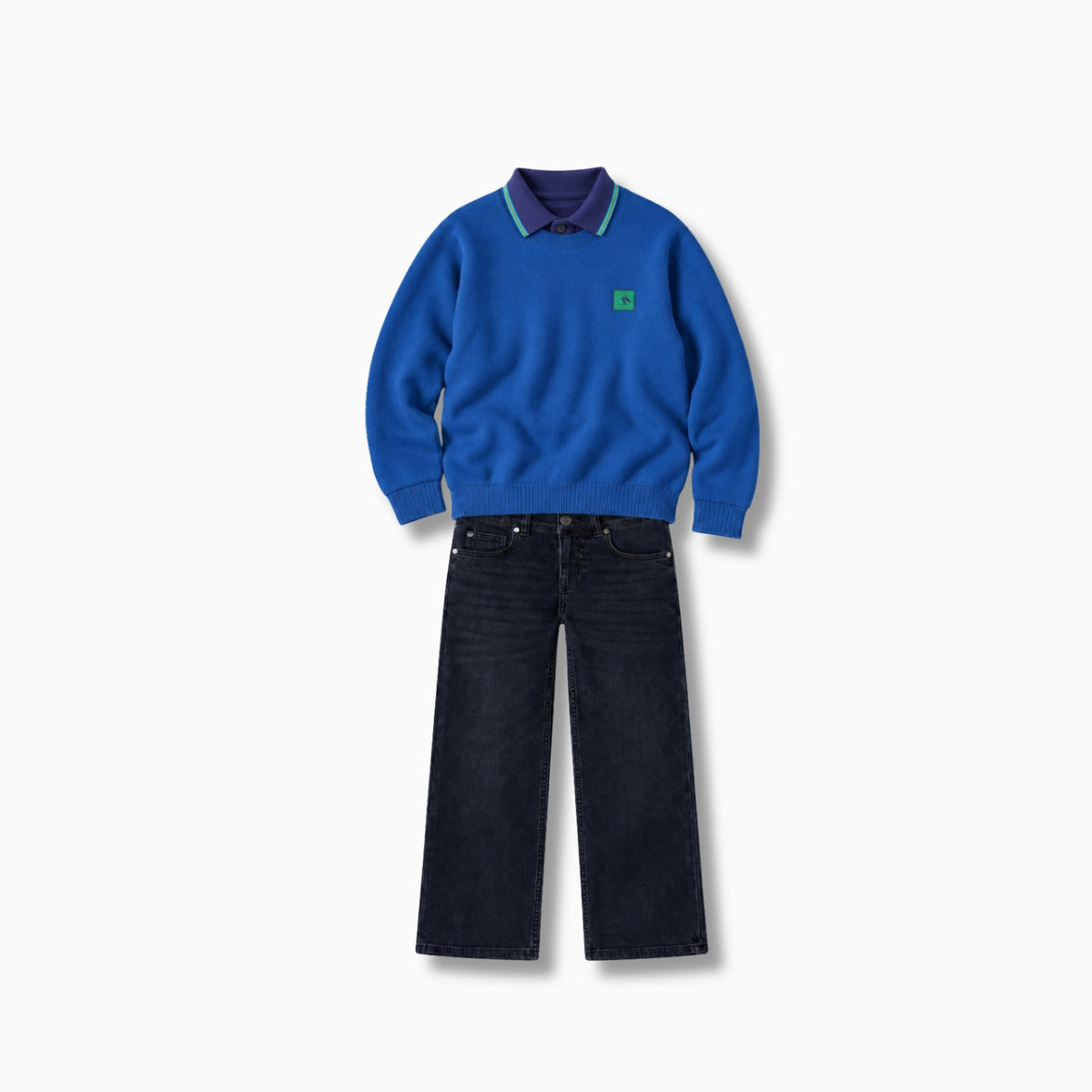 Contrast Tipping Pique Polo | Twilight Blue