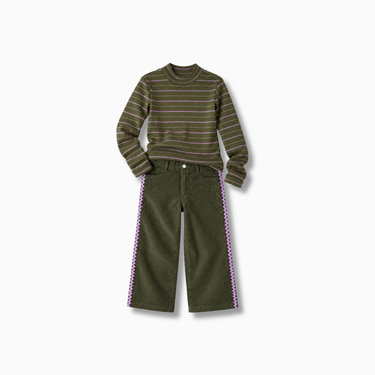 Wave Corduroy Pants | Olive Night