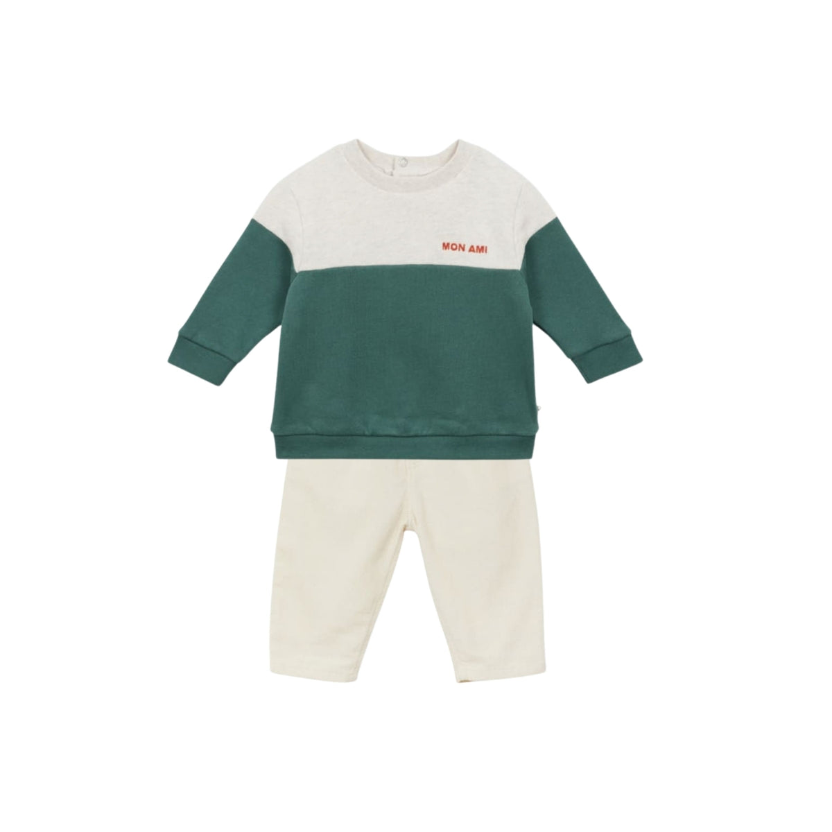 Two-Tone Baby Set | Vert/ Ecru