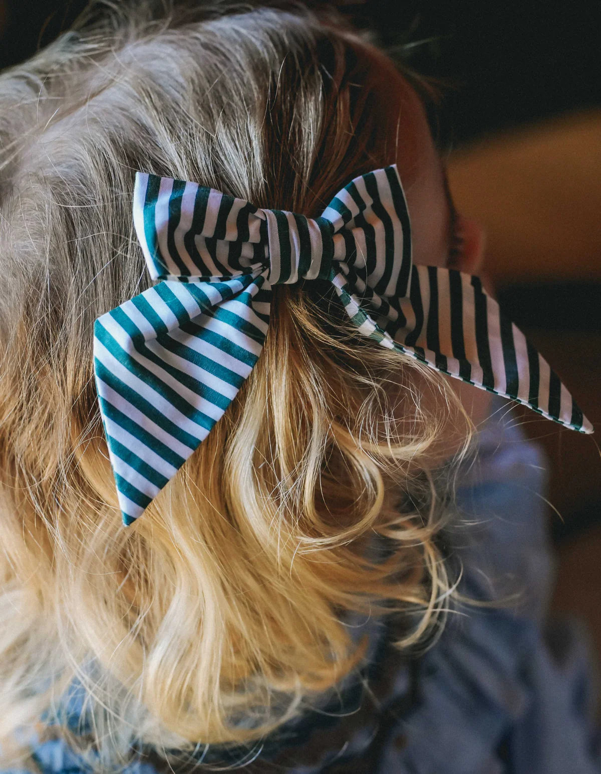 Carlotta Hair Clip | Green Stripes