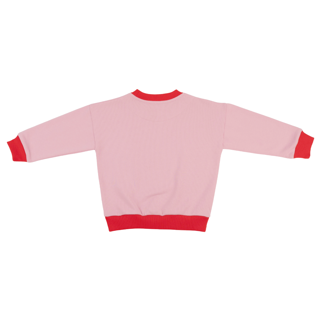Kids Contrast Sweatshirt | Pink / Red