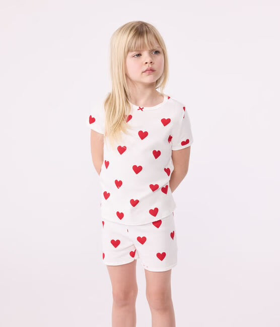 Girls Short Pyjamas | Heart Patterned