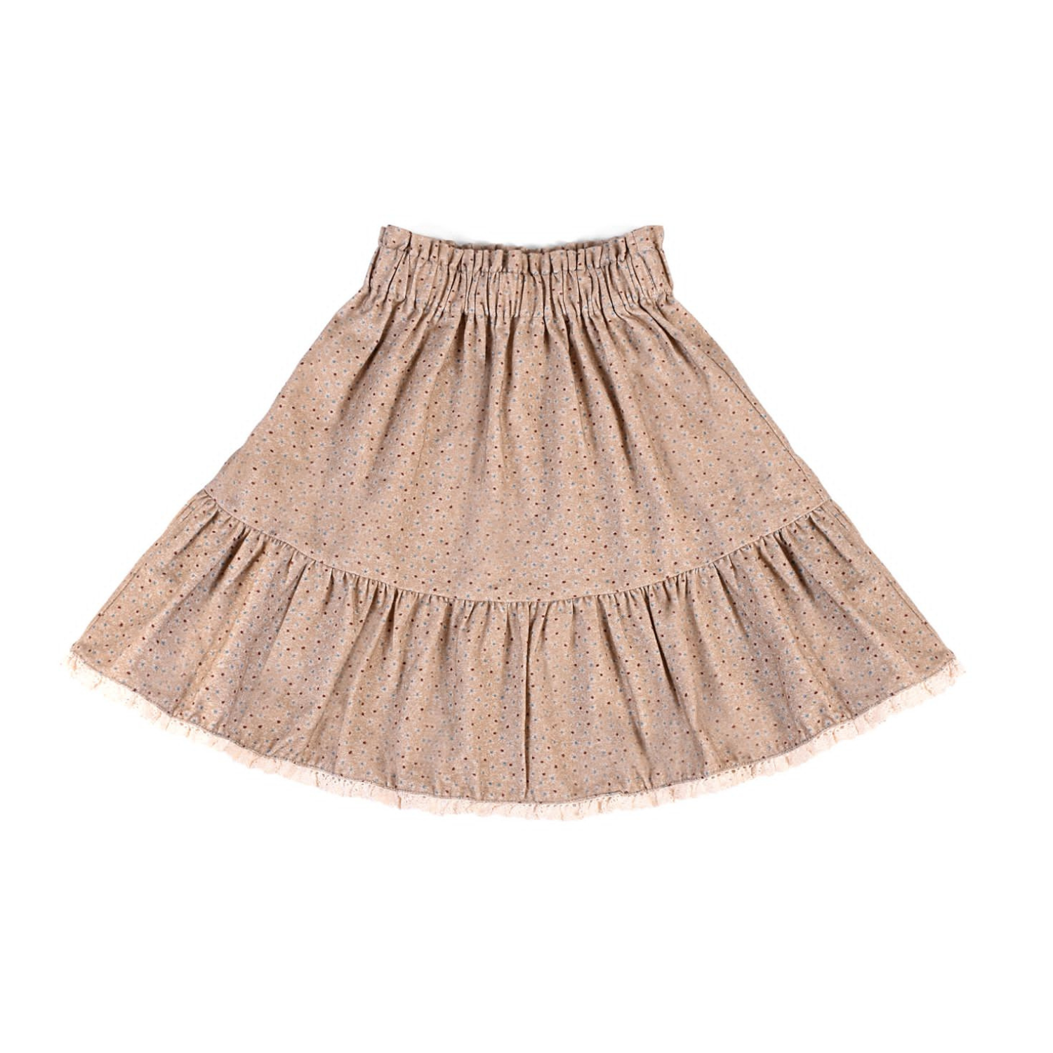 Twill Skirt | Beige Floral Print