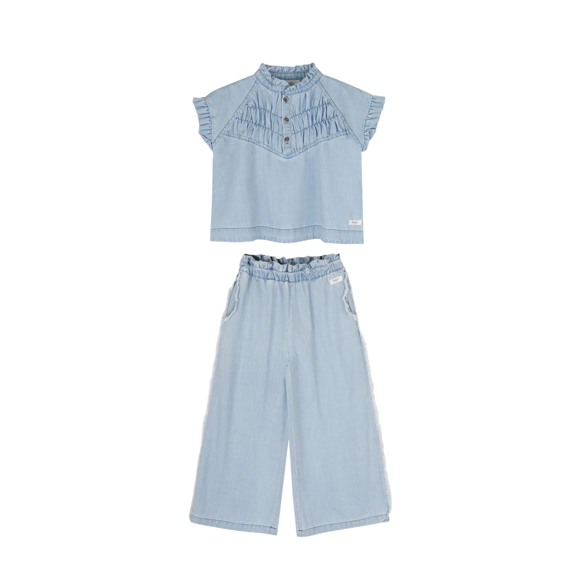 Robin Wide Leg Set | Blue Denim Light