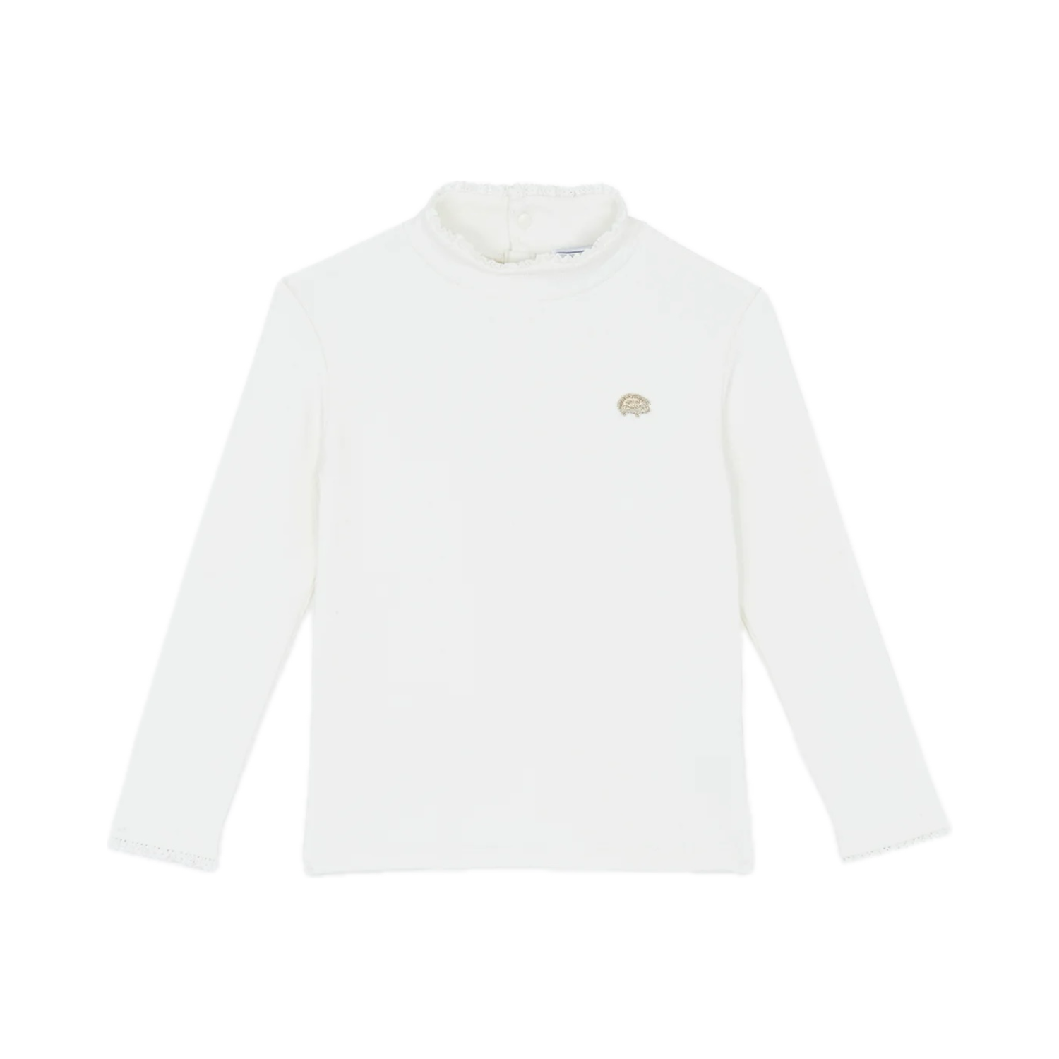 Cotton Blend Jersey Top | Ecru