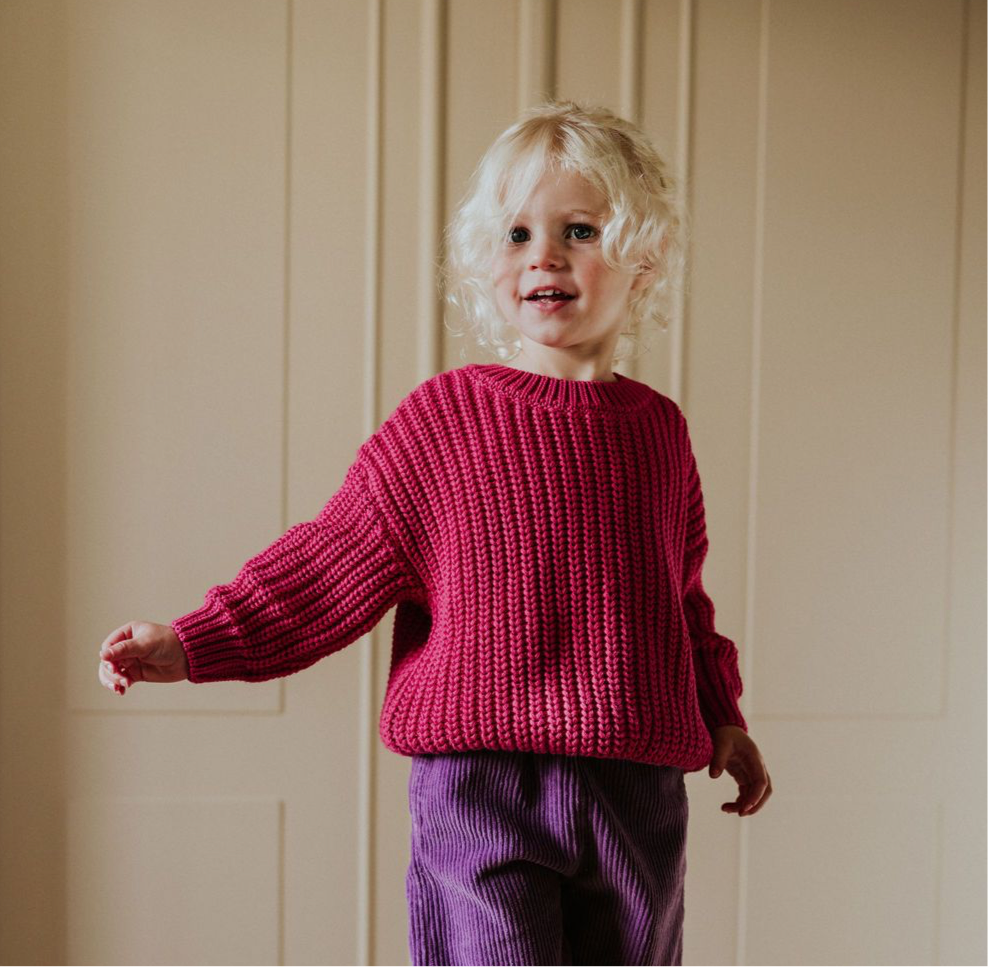 Chunky Knitted Sweater | Fuchsia