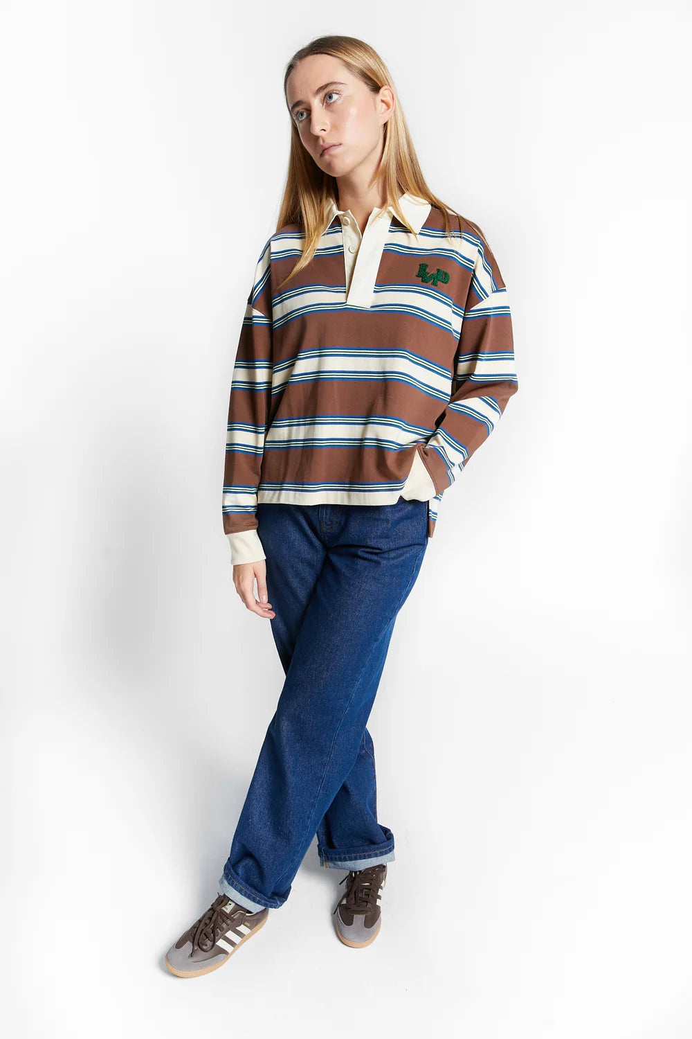Wales Polo Rugby T-Shirt with Stripes | Coffee