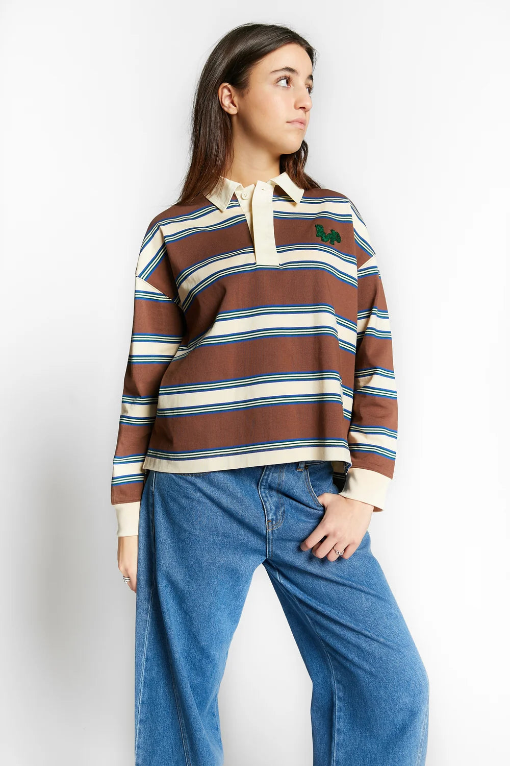 Wales Polo Rugby T-Shirt with Stripes | Coffee