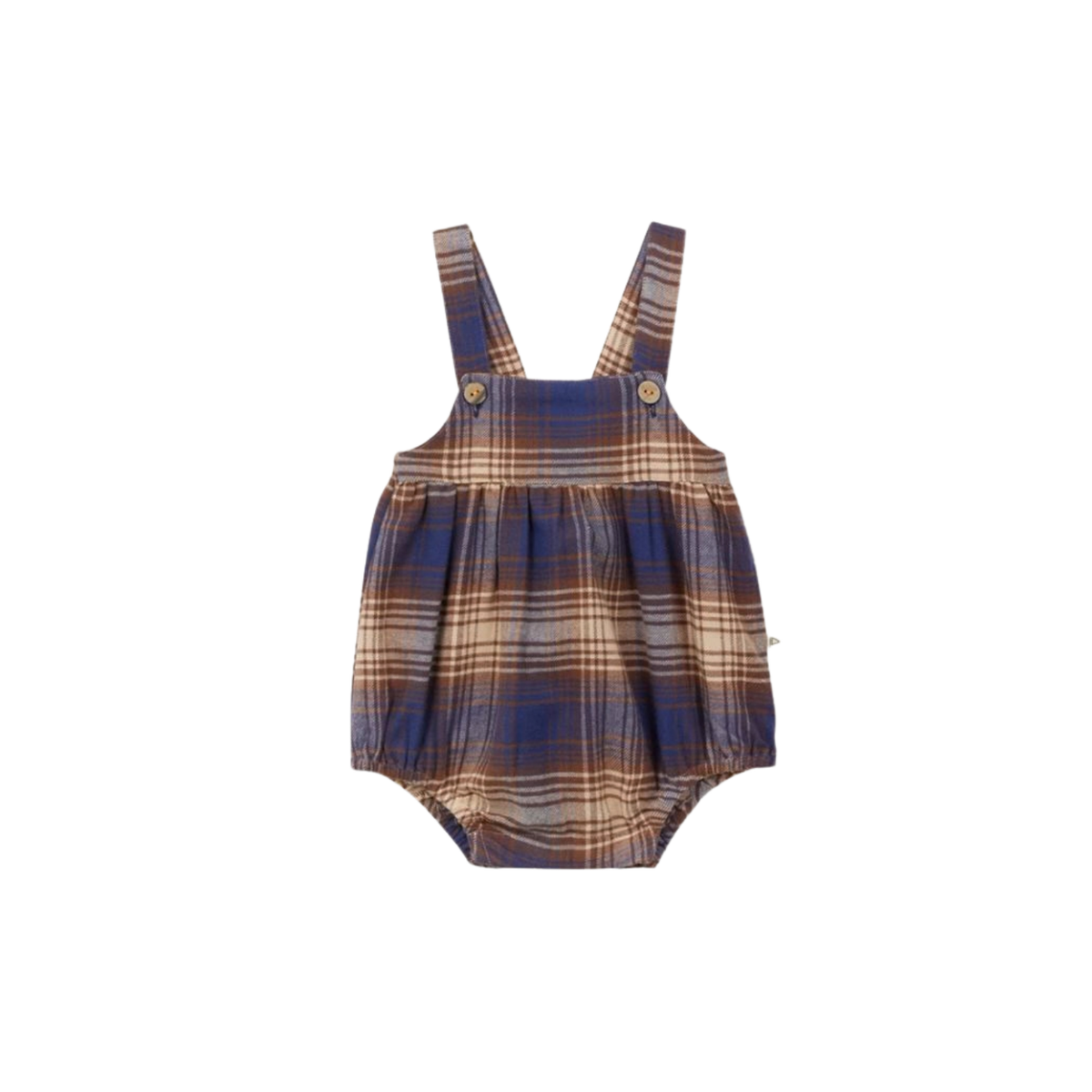 Tartan Baby Romper | Marine