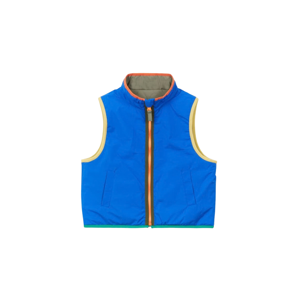 Two-tone Reversible Vest | Khaki Green