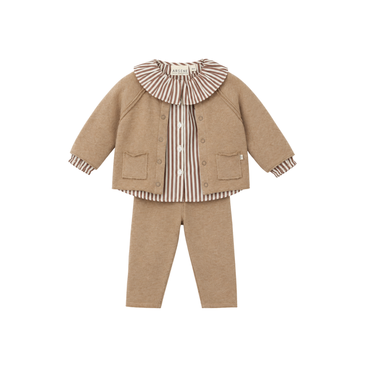 Mini Striped Baby Set | Marron