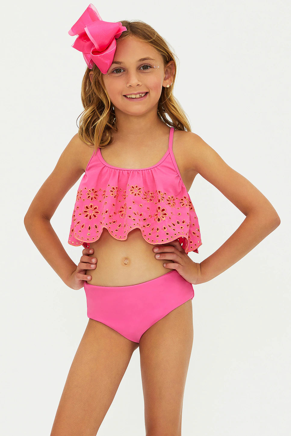 Little Tanvi & Janie Set | Strawberry Eyelet