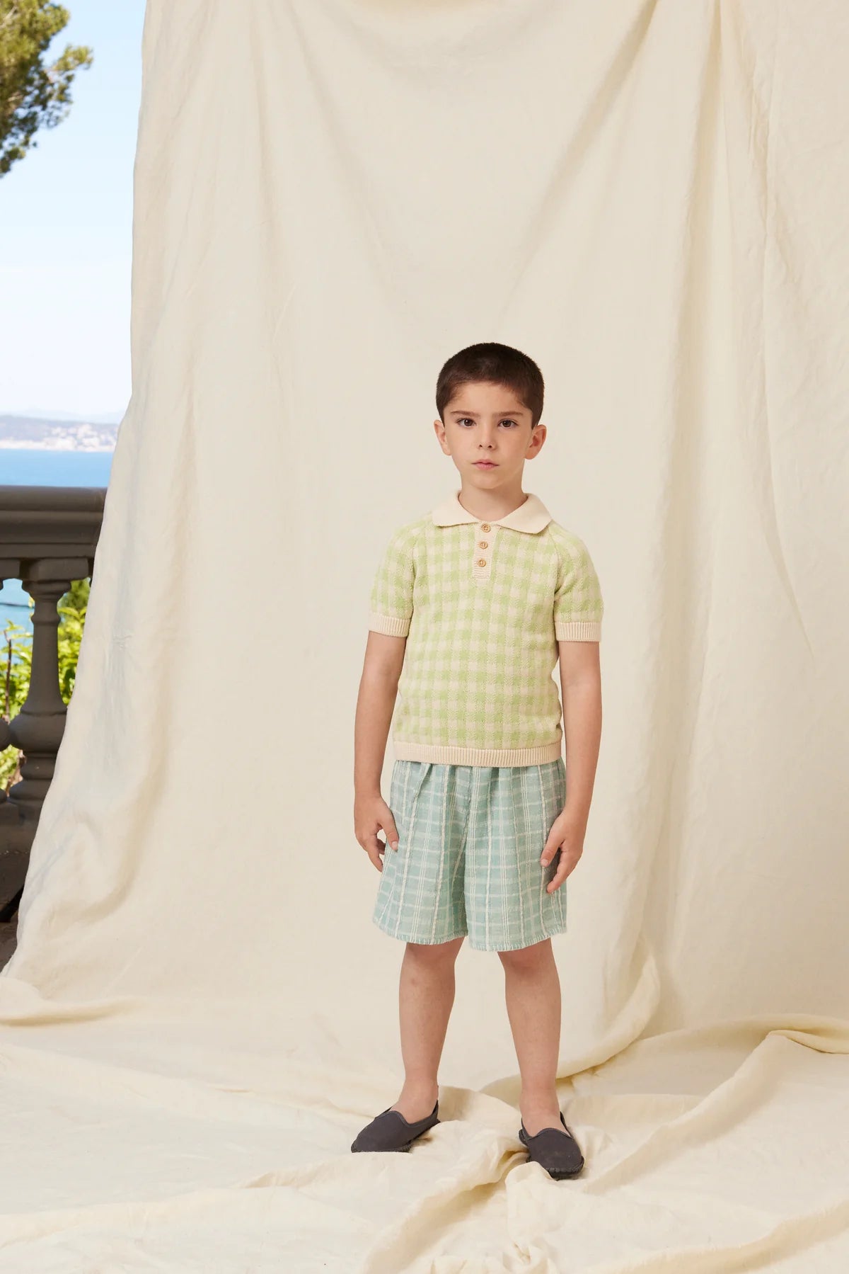 June Polo | Gingham Knit