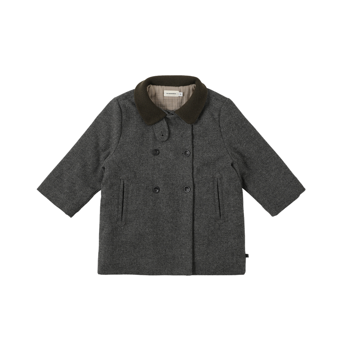 High Neck Wool Coat | Charcoal