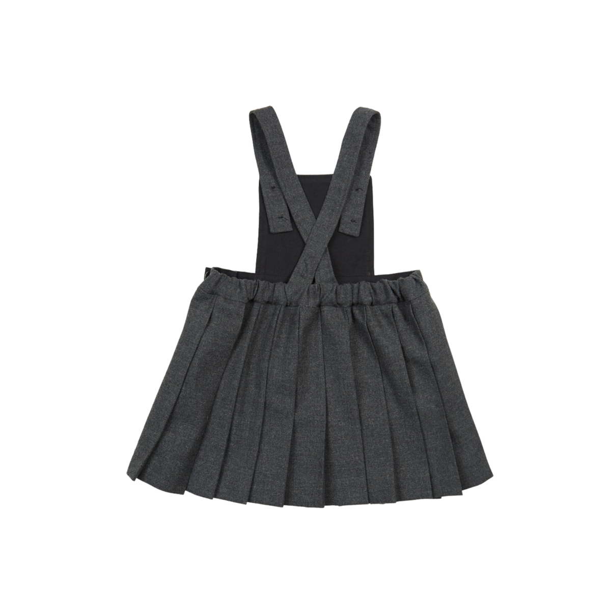 Wool Pleats Oveall Skirt | Charcoal